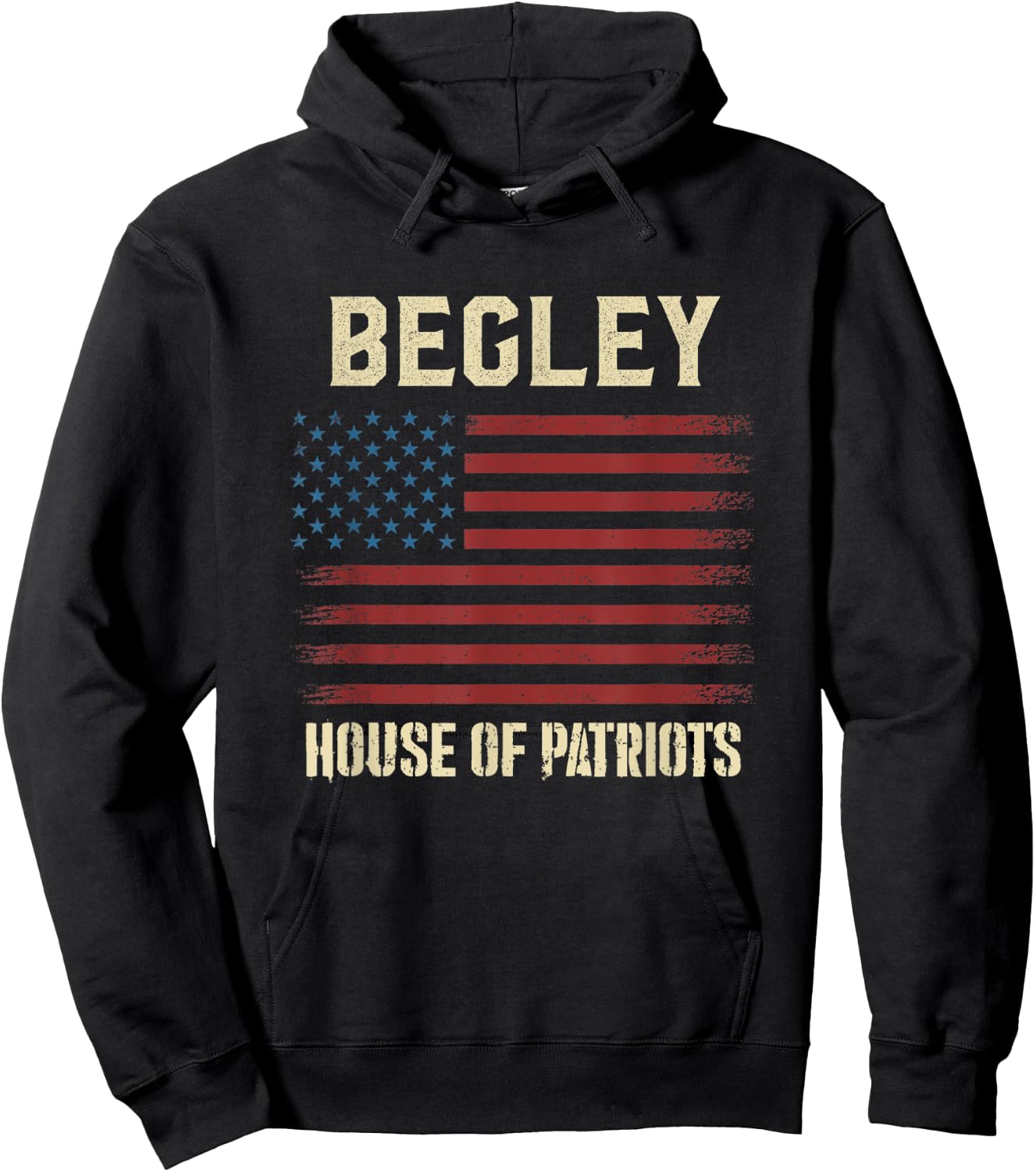 BEGLEY Last Name Surname American Flag Family Hoodie - Hoodie | Black