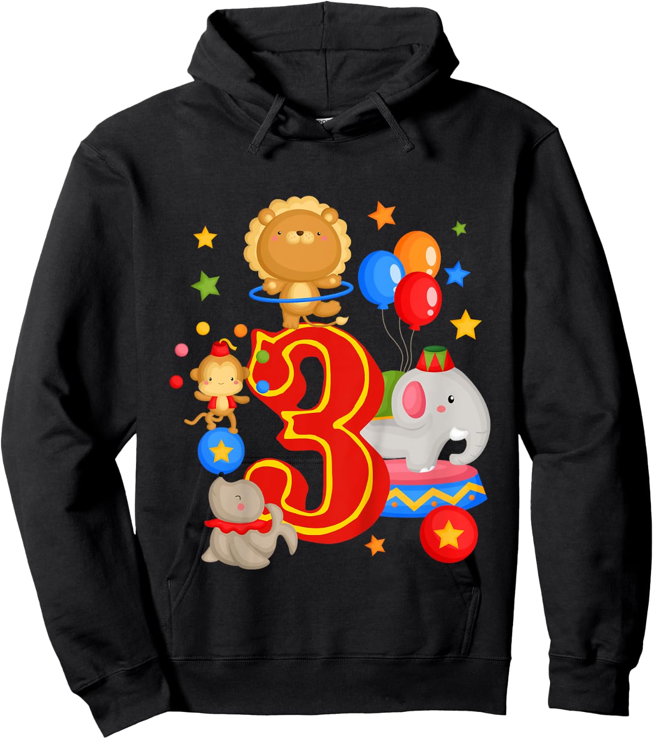 Circus Birthday 3rd Birthday Carnival 3 Years Old Hoodie - Hoodie | Black