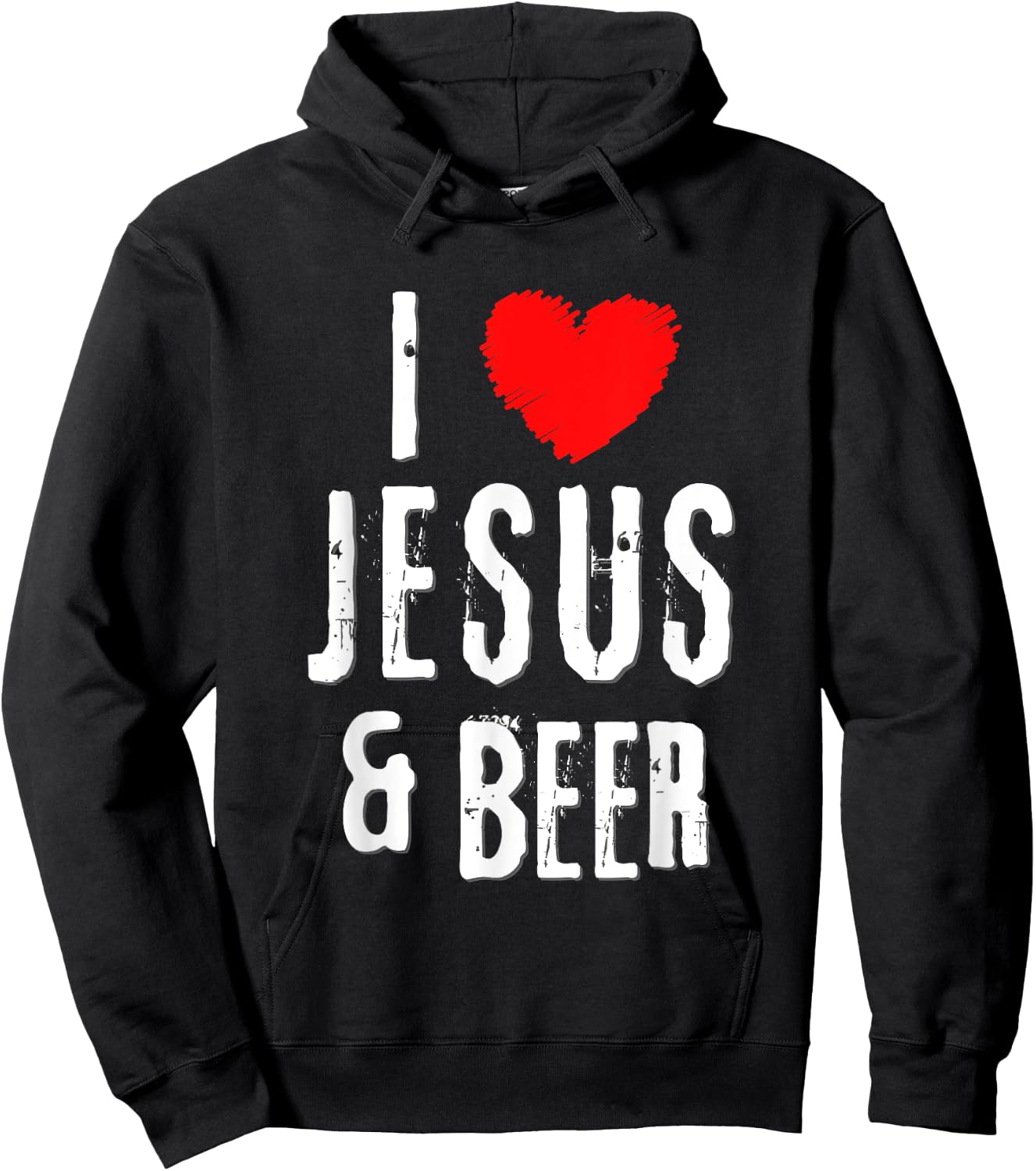 I Love JESUS and BEER, Christian Vintage Grunge alcohol Hoodie - Hoodie | Black