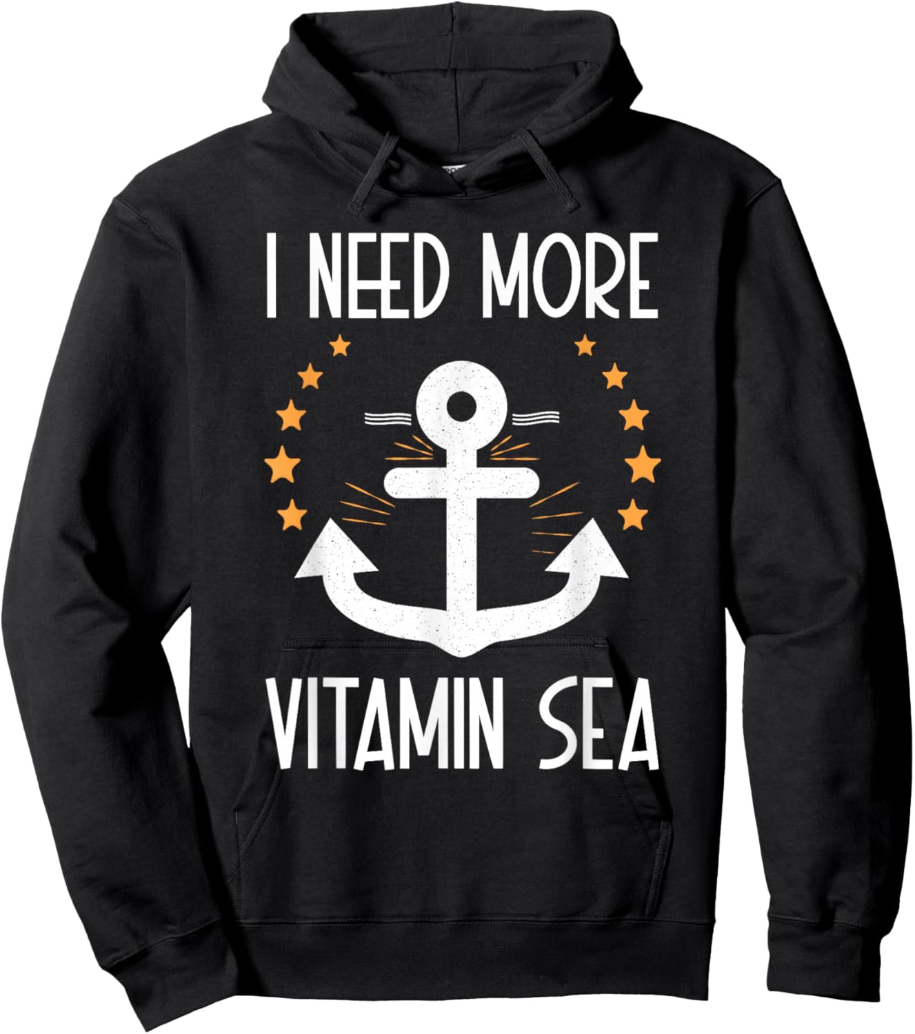 I Need More Vitamin Sea Vacation Summer Sailing Hoodie - Hoodie | Black