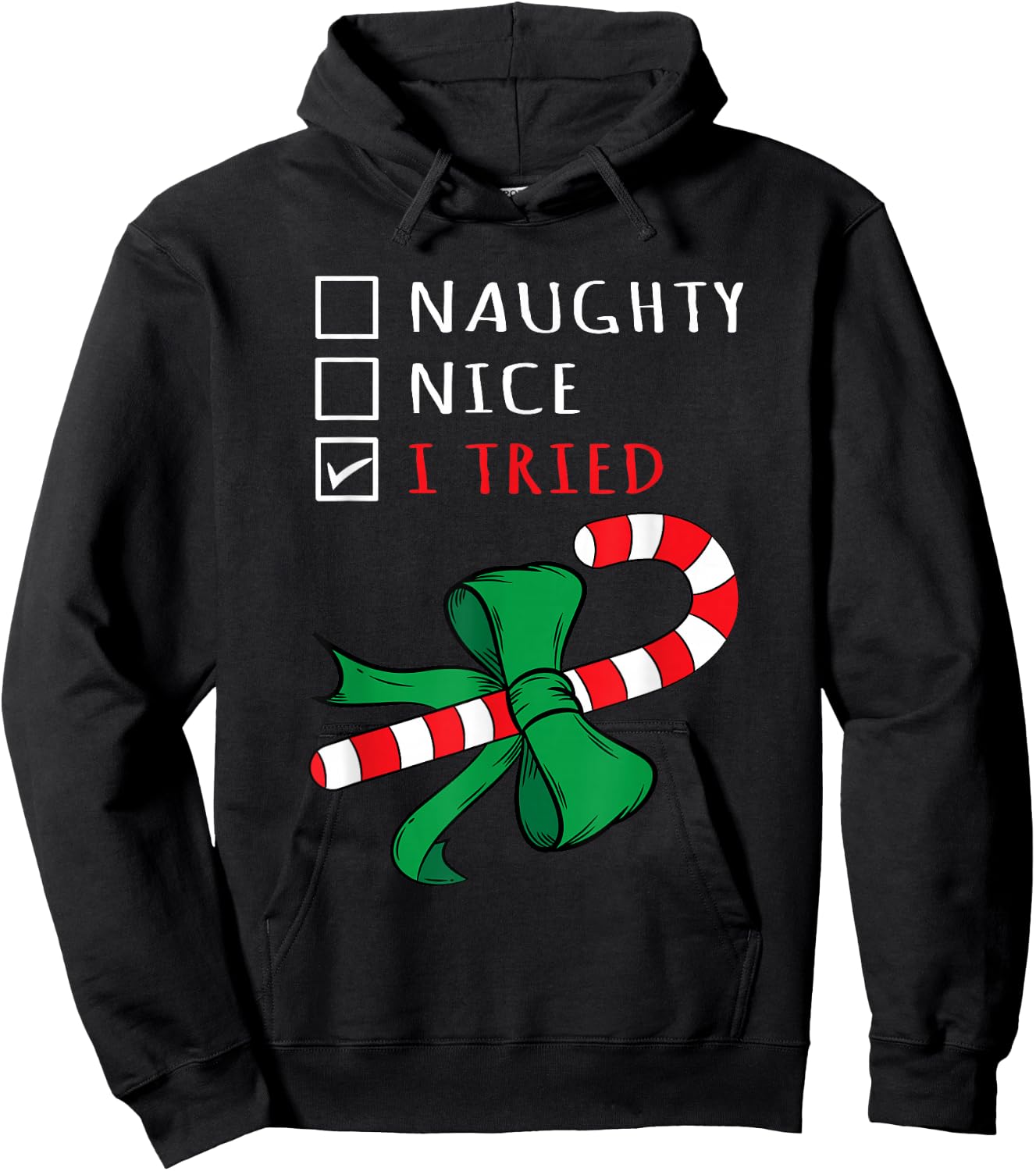 Christmas Candy Cane Design - I have it with a Hoodie - Hoodie | Black