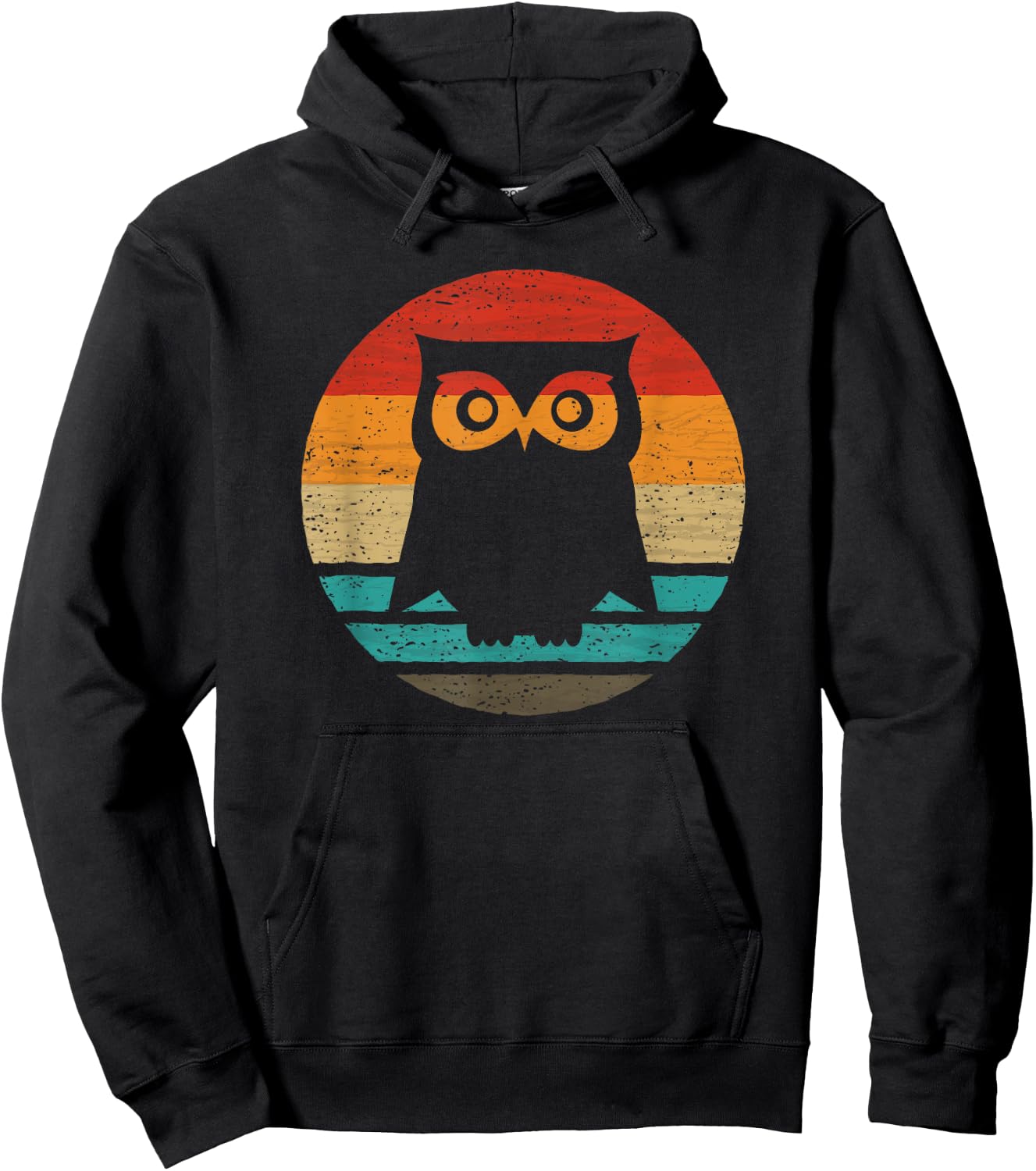 Owl Retro Style Vintage Hoodie - Hoodie | Black