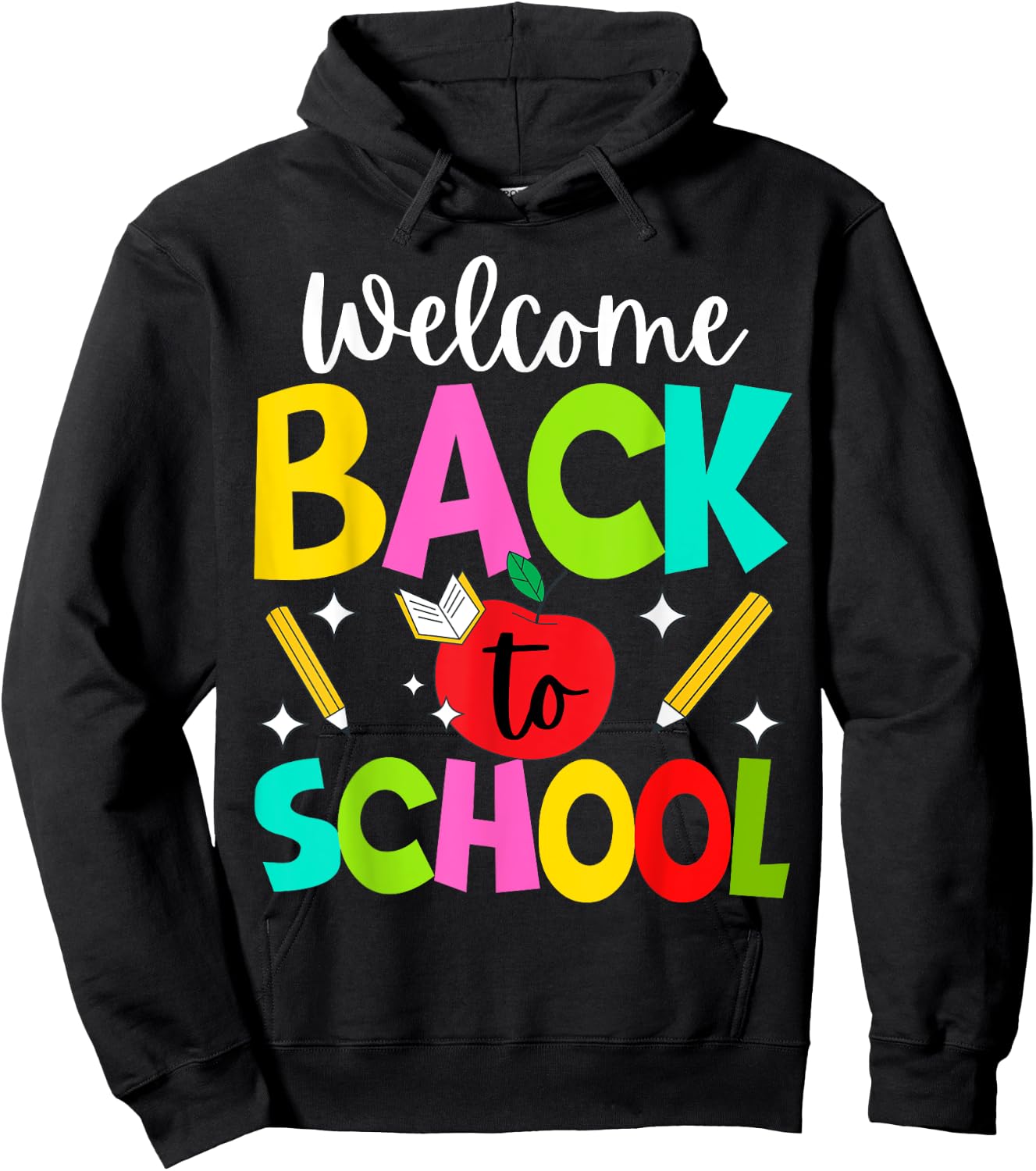 Welcome Back to School 2024 Cute Teachers Students First Day Hoodie - Hoodie | Black