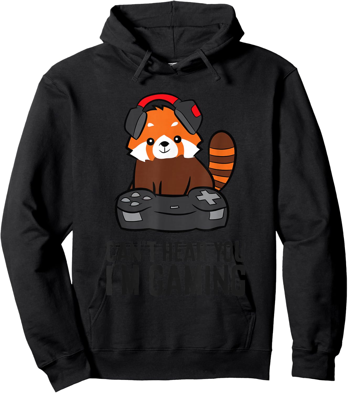Cute Red Panda Gaming Can't Hear You I'm Gaming Hoodie - Hoodie | Black