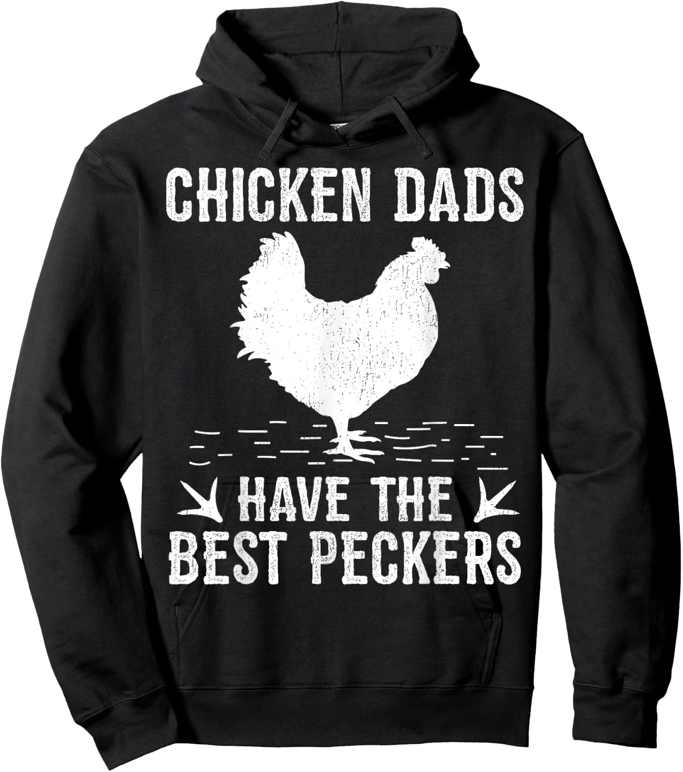 Funny Chicken Dads Have The Best Peckers Chicken Fathers Day Hoodie - Hoodie | Black