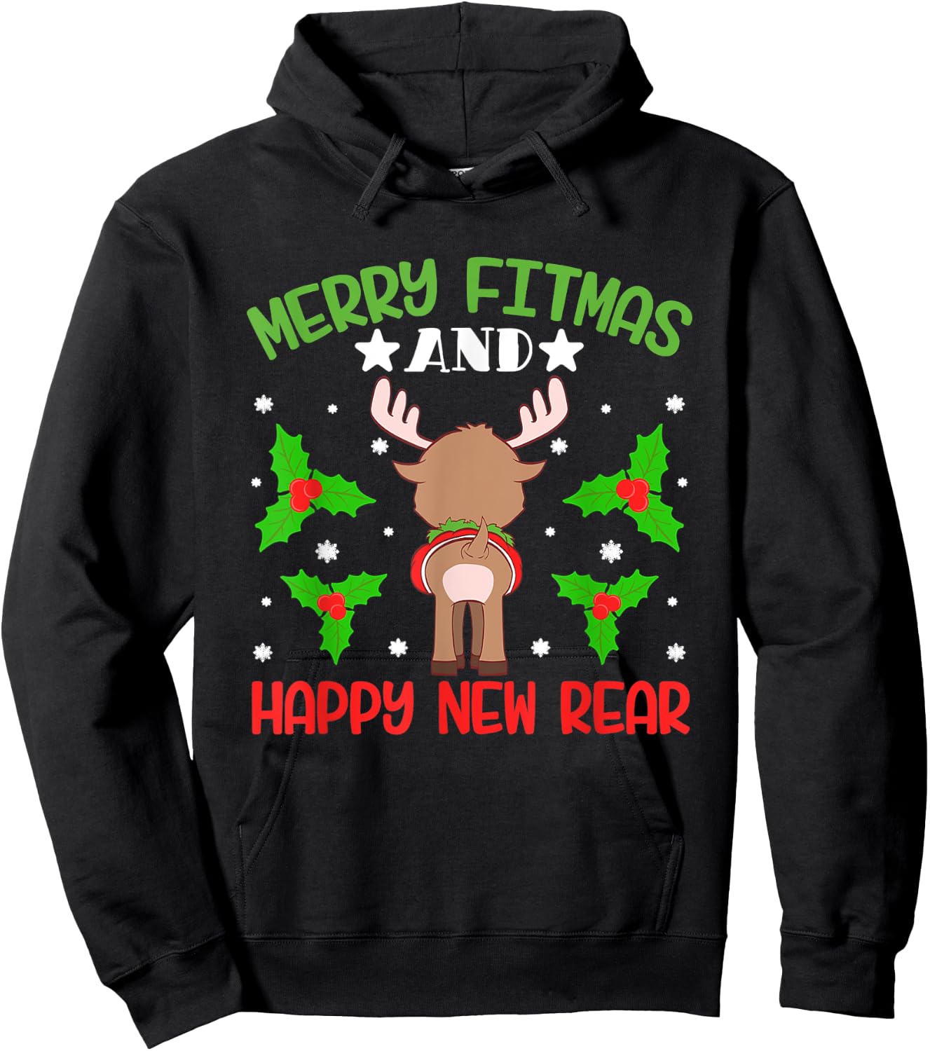 Merry Fitmas and a Happy New Year Hoodie - Hoodie | Black