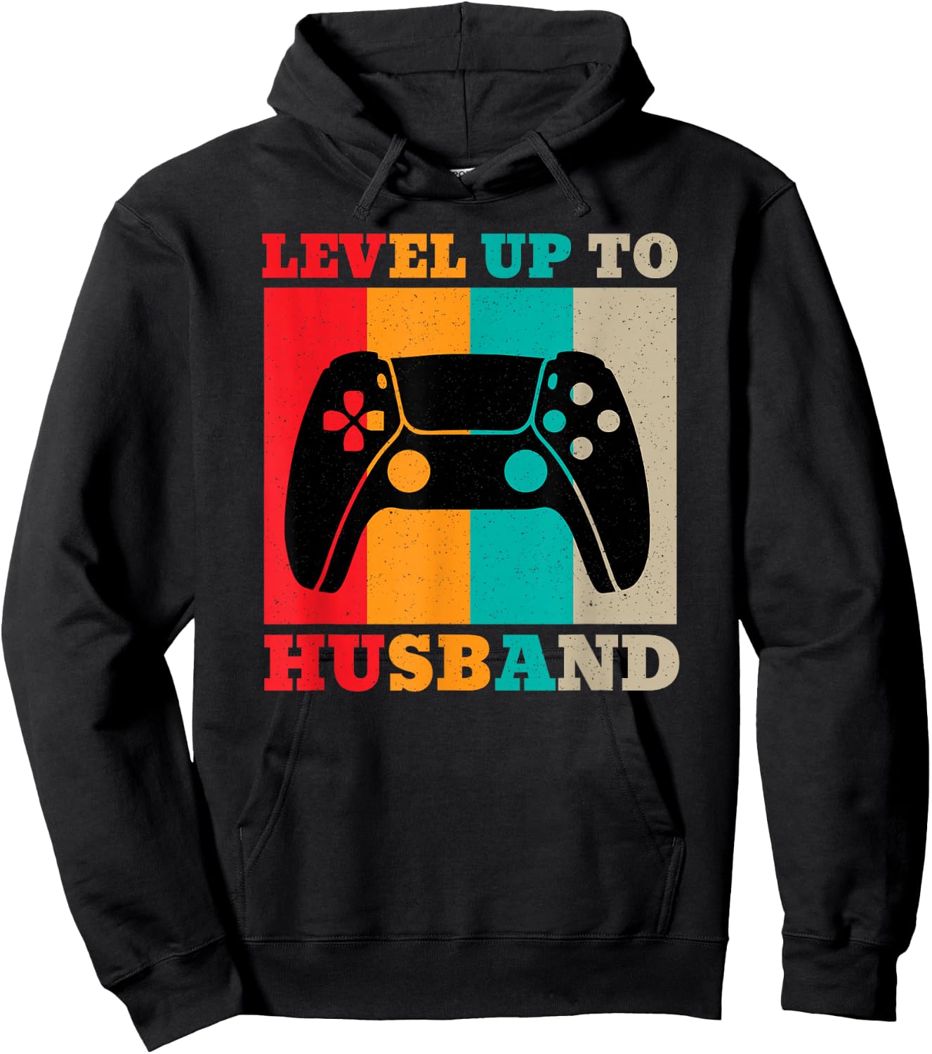 Funny Honeymoon Men's Level Up To Husband Just Married Hoodie - Hoodie | Black