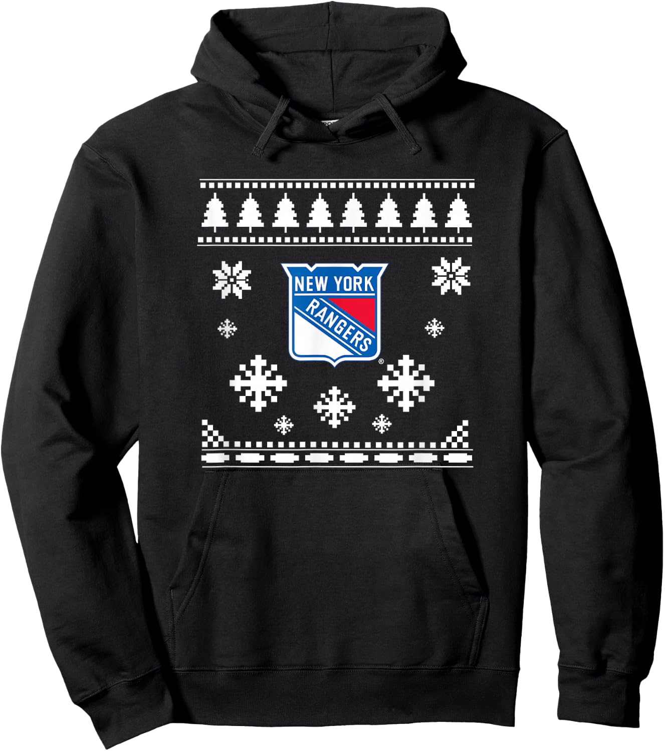 New York Rangers Ugly Christmas Sweater Holidaze Hoodie - Hoodie | Black
