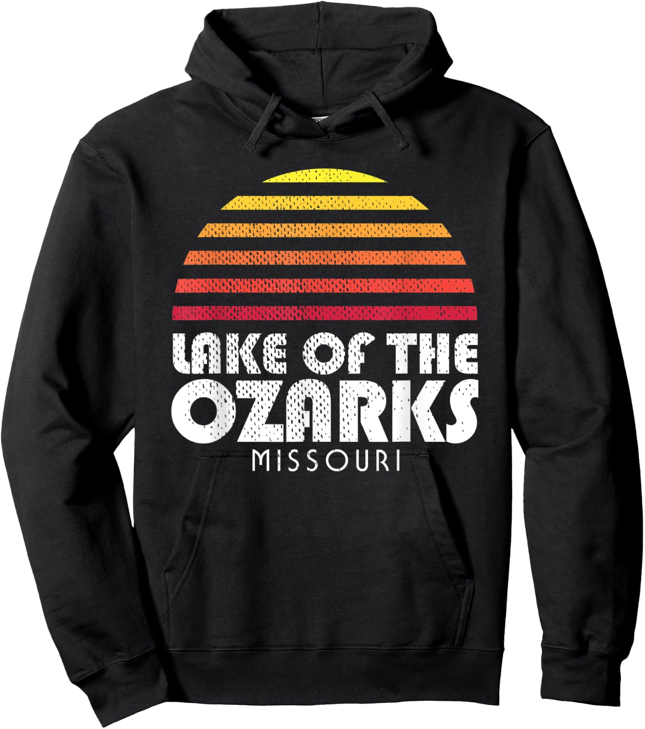 Lake of the Ozarks Missouri Retro Vintage Style Sunset Hoodie - Hoodie | Black