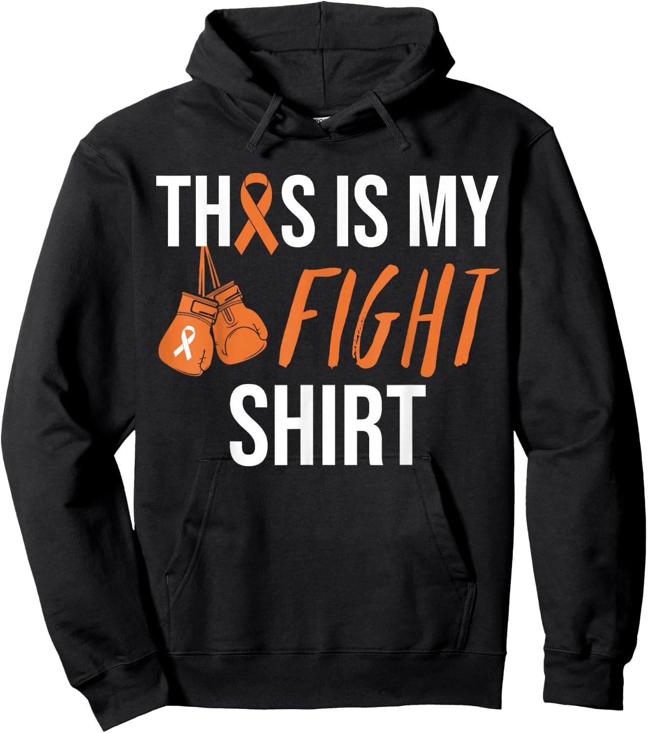 Kidney Cancer Awareness Orange Ribbon Hoodie - Hoodie | Black