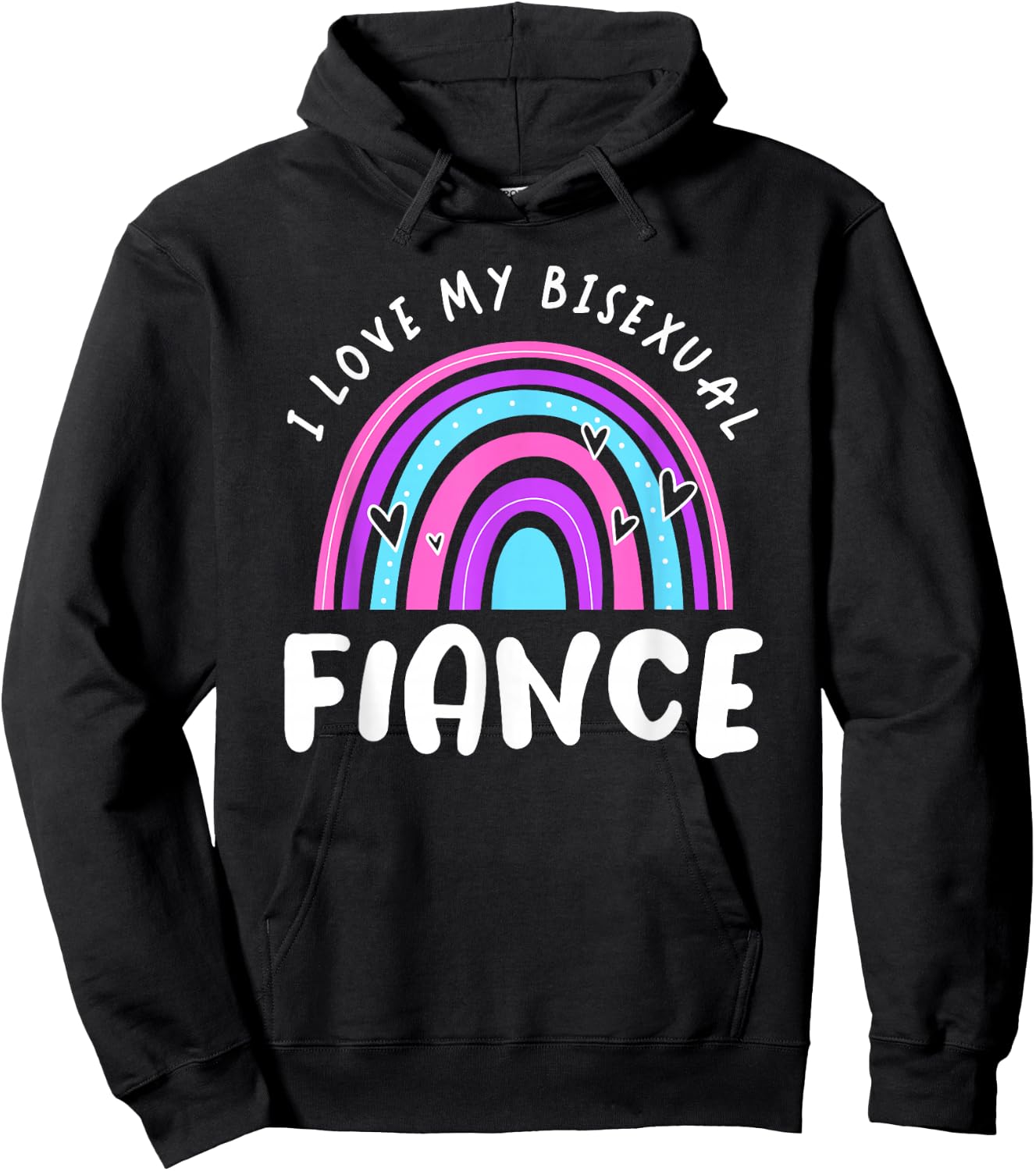 Bisexual Pride Flag Bi Flag I Love My Bisexual Fiance Hoodie - Hoodie | Black