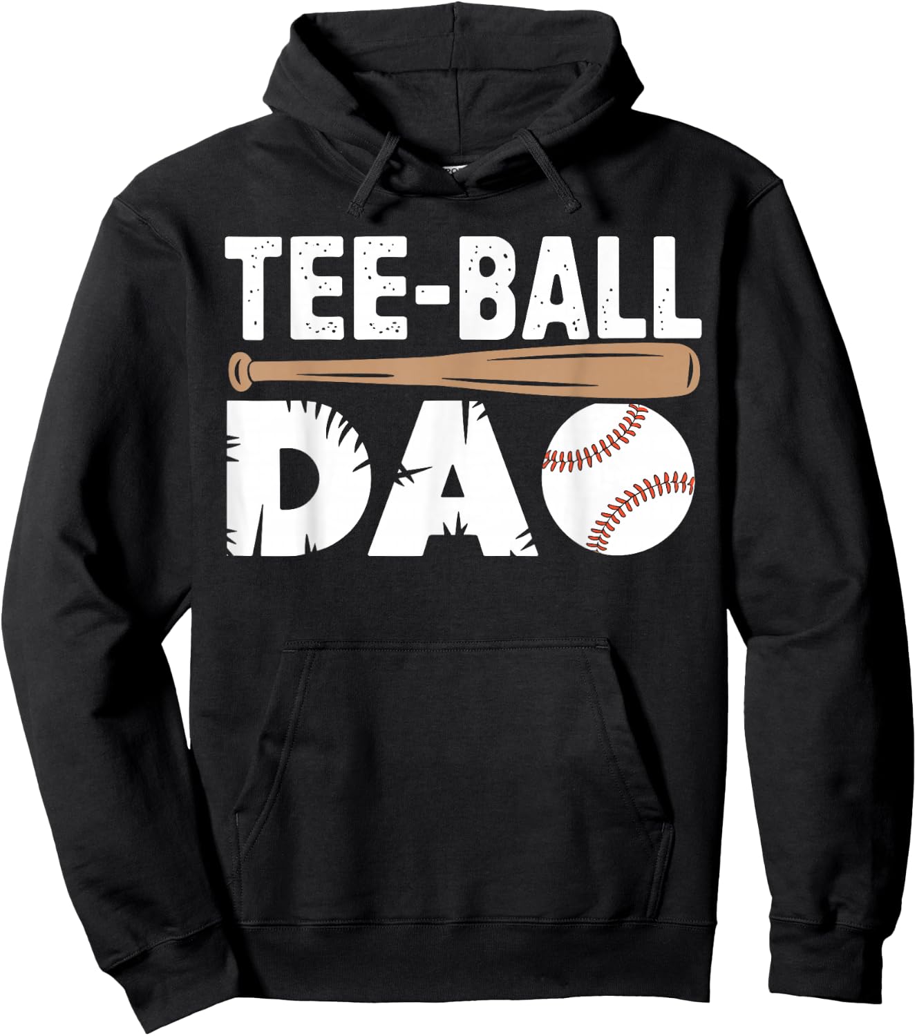 Tball Dad Fathers Day T ball Dad Daddy Ball Hoodie - Hoodie | Black