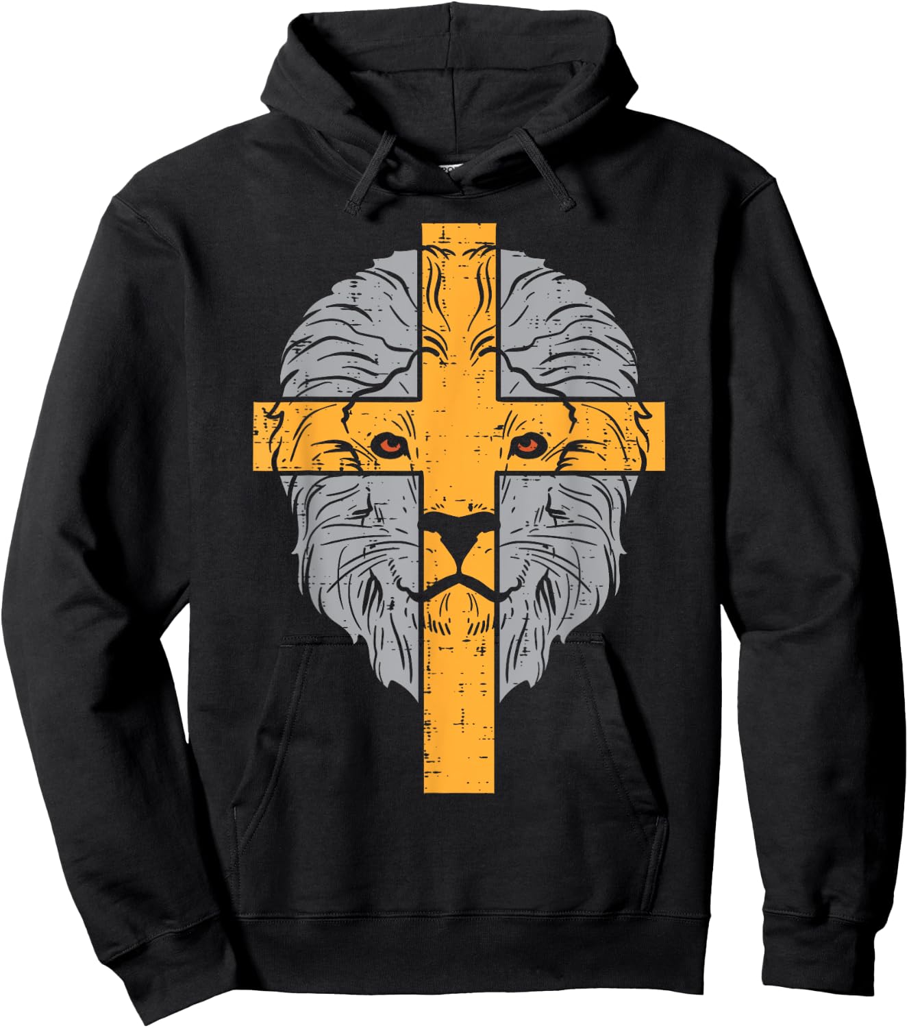 Lion Cross God Jesus Religious Christian Men Women Kids Hoodie - Hoodie | Black