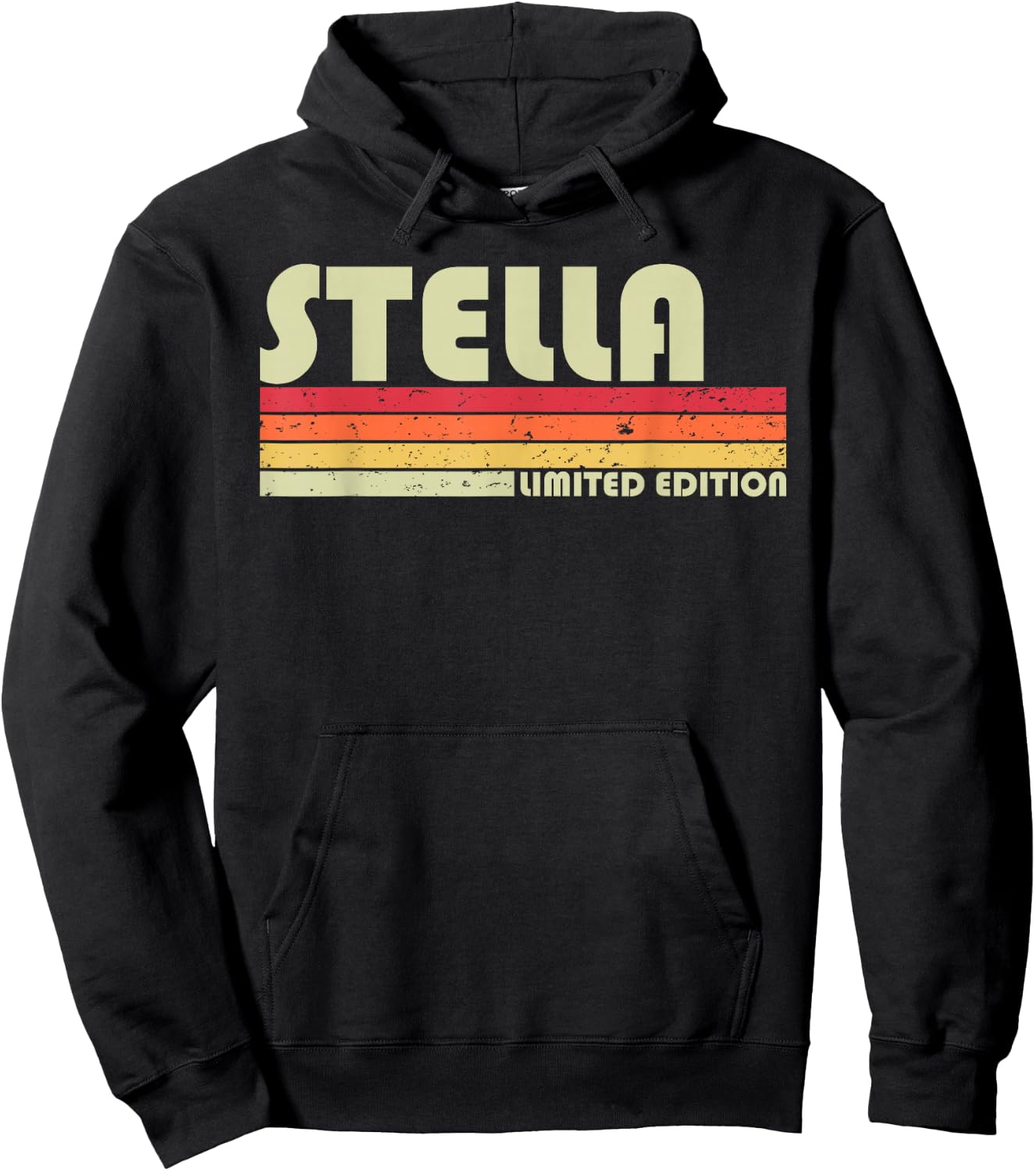 STELLA Gift Name Personalized Retro Vintage 80s 90s Birthday Hoodie - Hoodie | Black