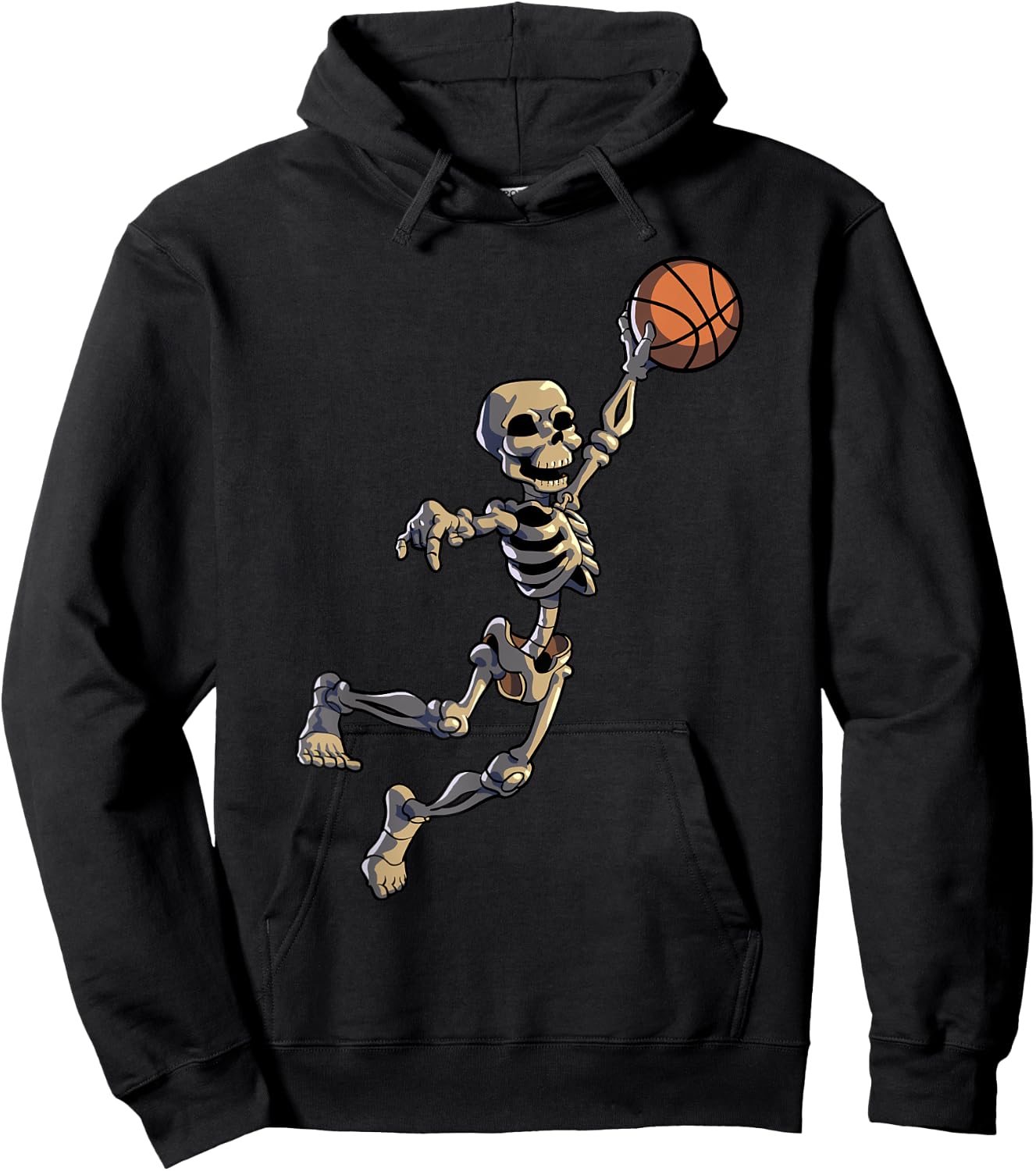 Basketball Skeleton Halloween Men Boys Basketball Halloween Hoodie - Hoodie | Black