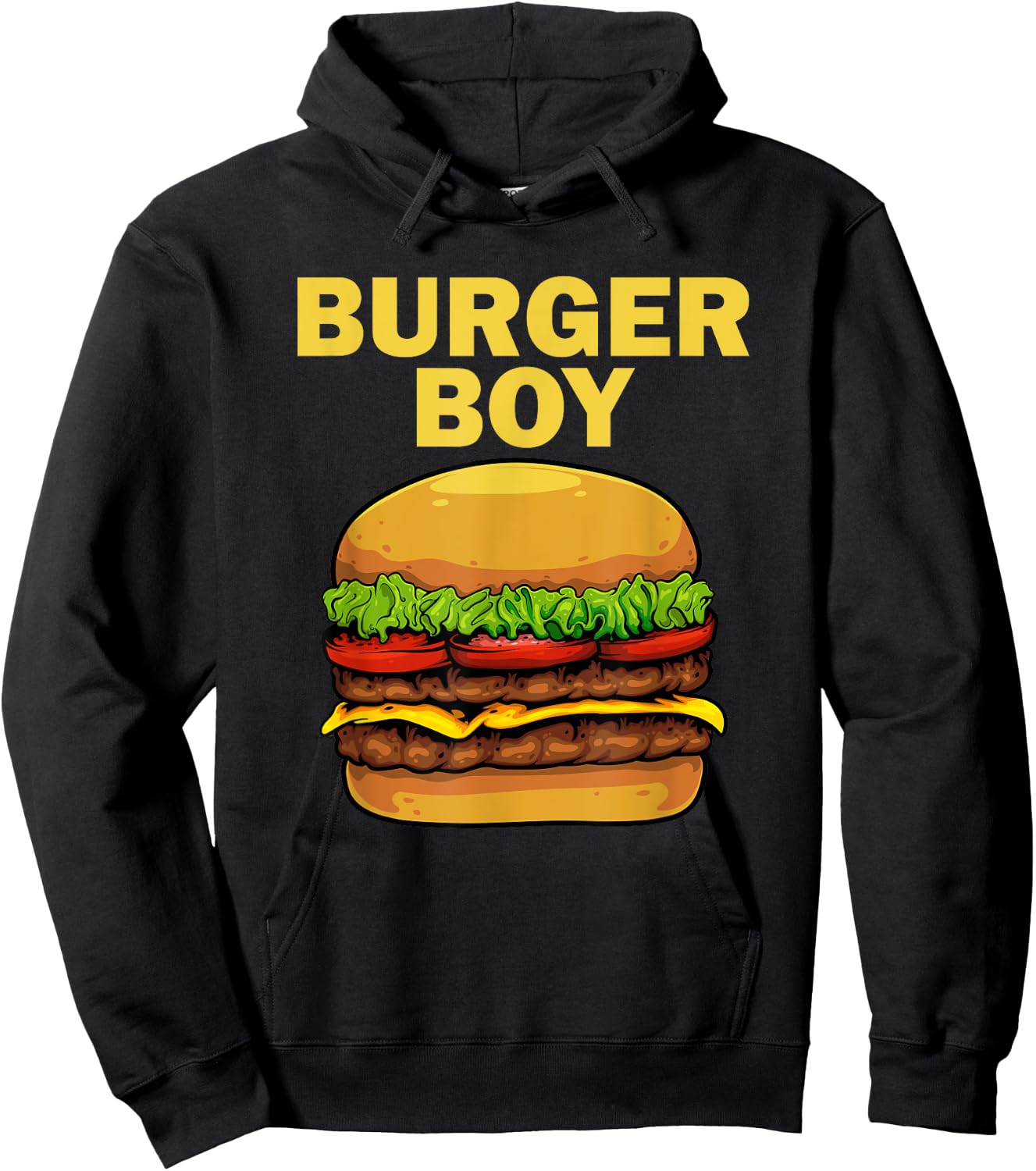 Cool Burger Art For Boys Men Hamburger Cheeseburger Lovers Hoodie - Hoodie | Black