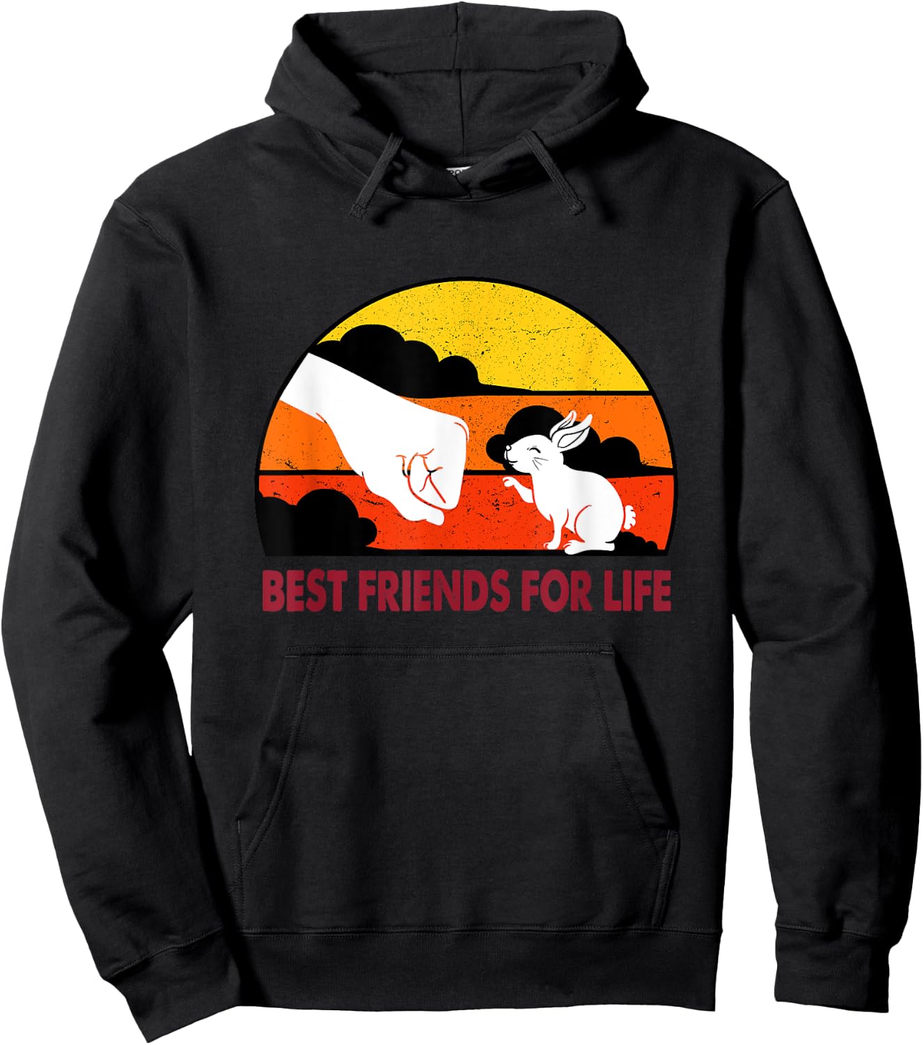 Best Friends For Life Rabbit Best Friends BFF Rabbit Hoodie - Hoodie | Black