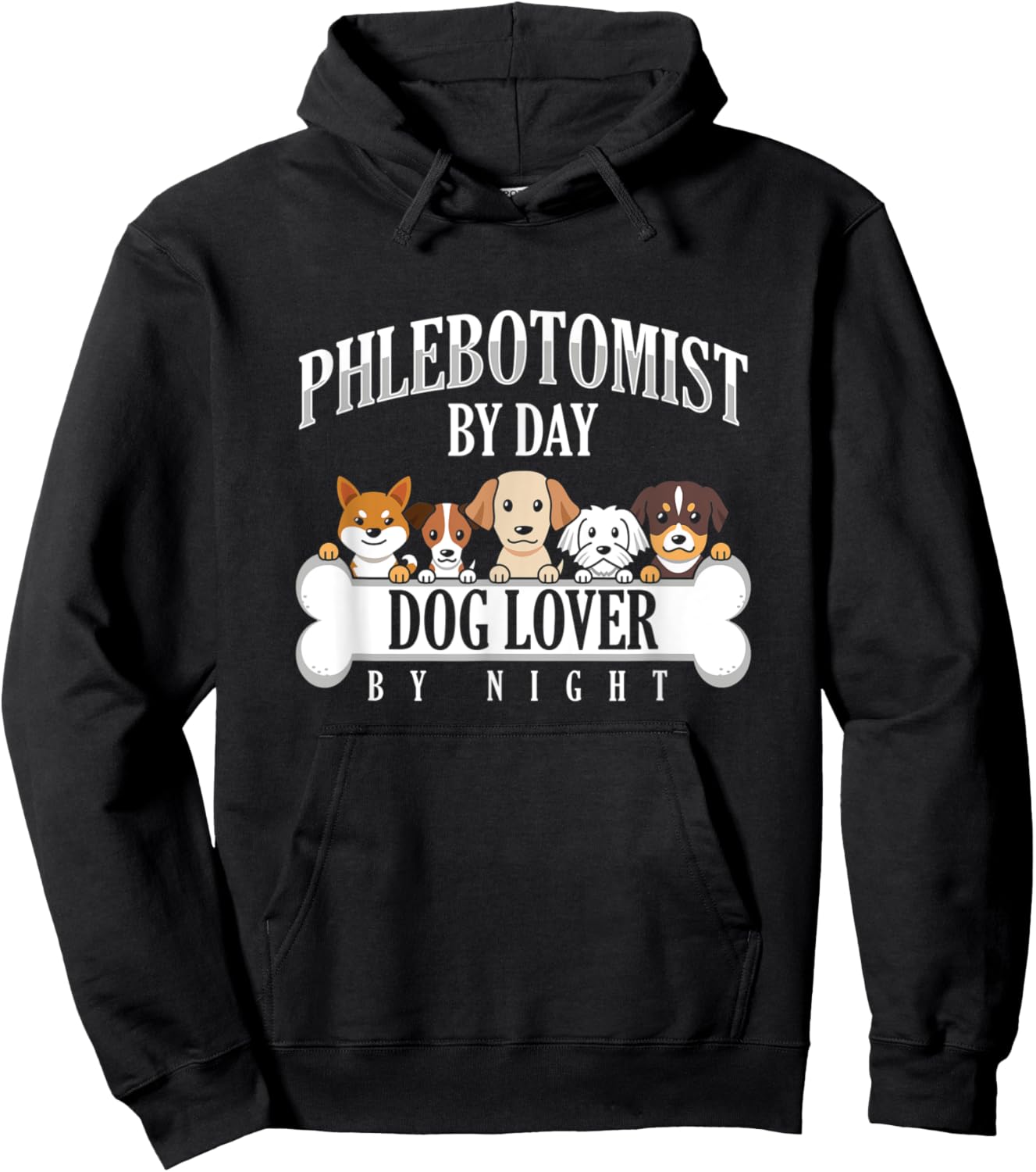 Phlebotomist Dog Lover Pet Day Night Doctor Nurse Vein Gift Women Hoodie - Hoodie | Black