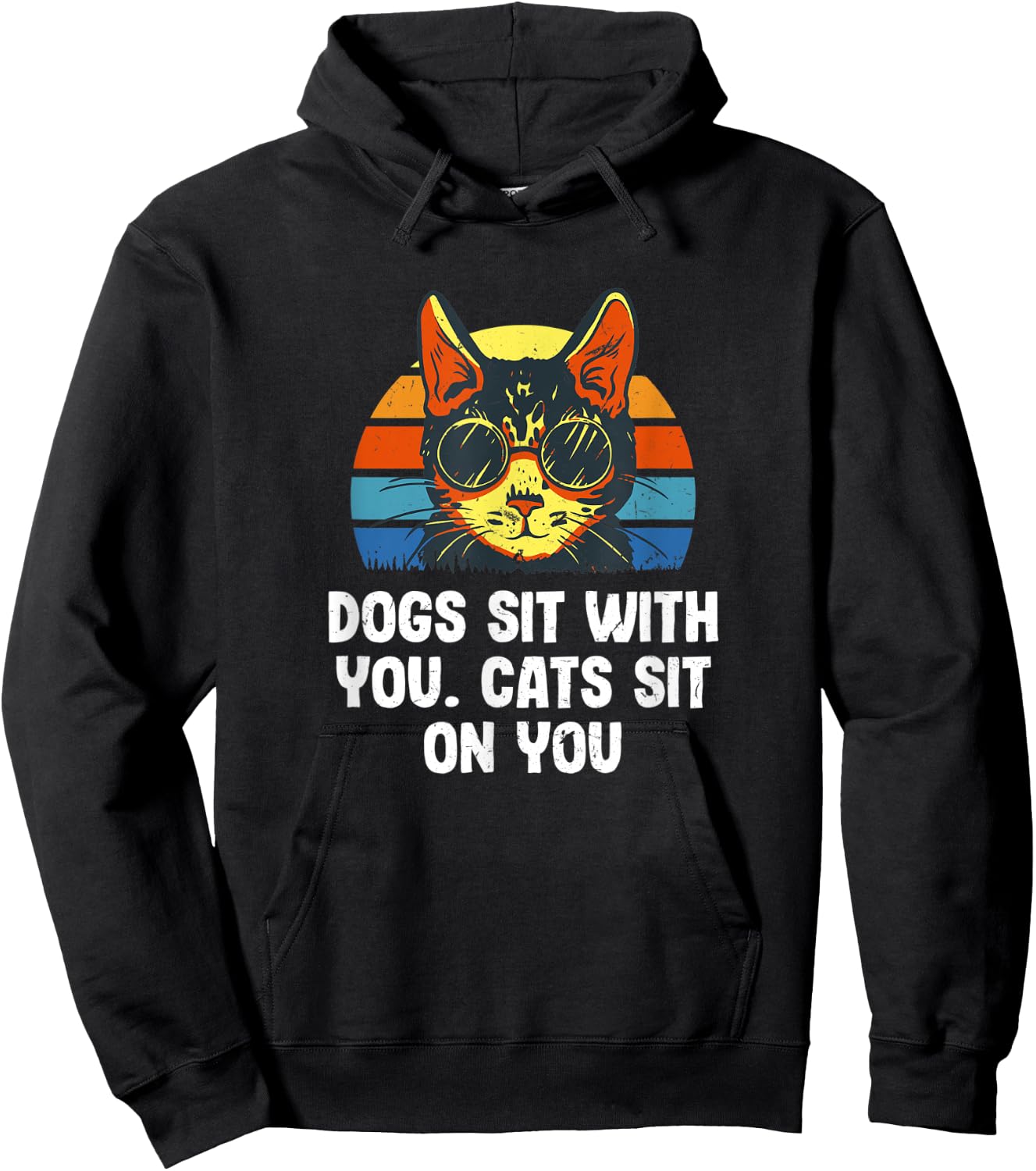 Cats Sit on You Cat Lover Couples Kitten Lovers Sayings Hoodie - Hoodie | Black
