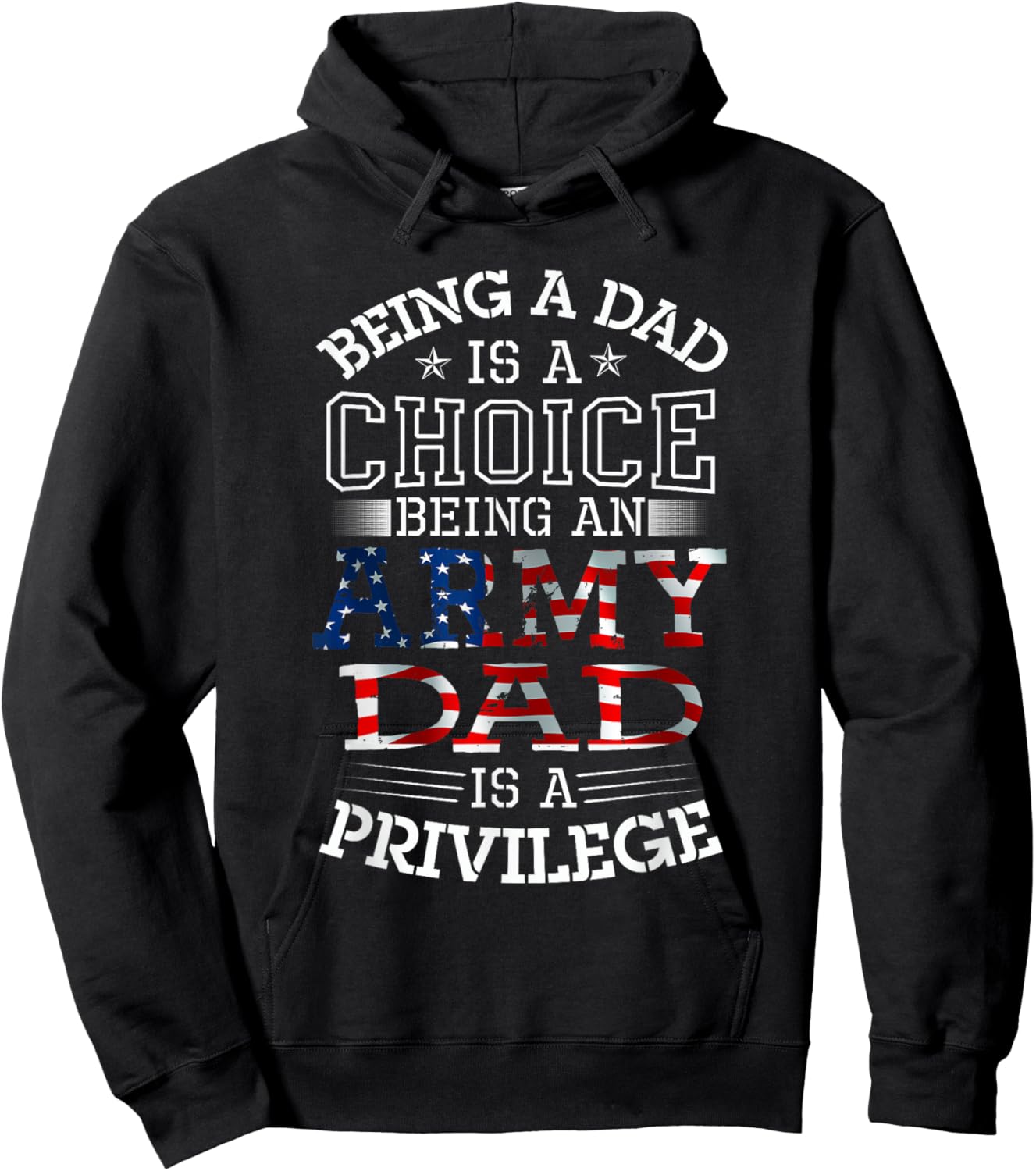 Cool Military Proud US Army Dad Privilege Hoodie - Hoodie | Black