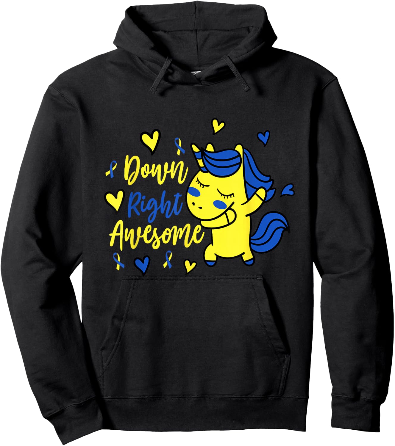 Down Right Awesome Unicorn Shirt Girls Down Syndrome Day Hoodie - Hoodie | Black