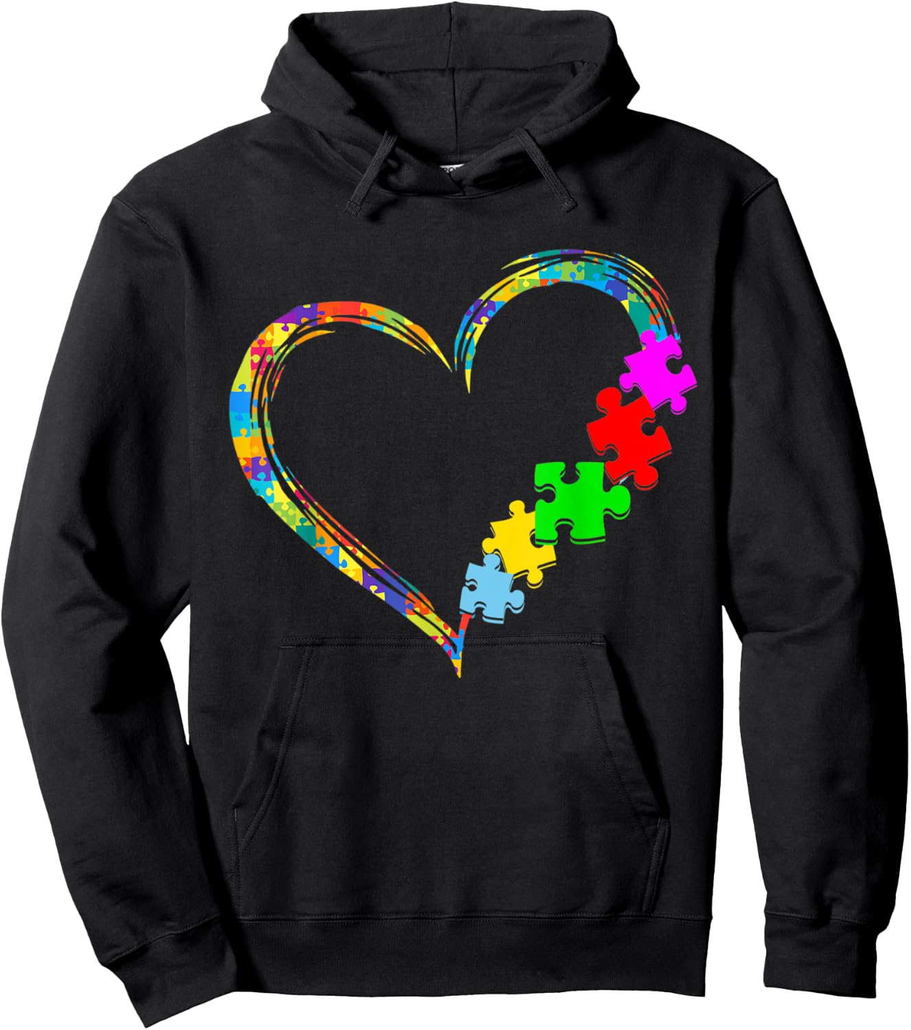 Autism Awareness Ribbon Love Puzzle Piece Teacher Costume Men Women Kids Hoodie - Hoodie | Black