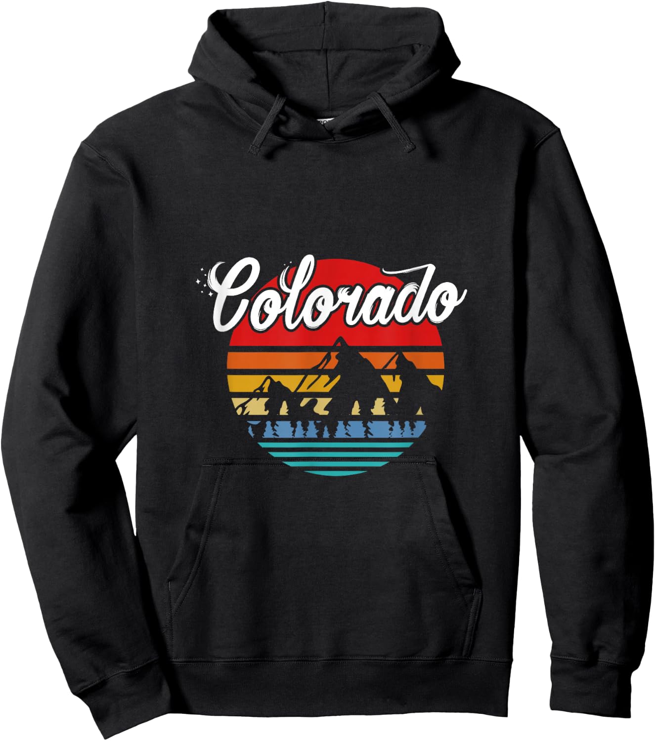 Colorado State Mountain Outdoor Vacation Retro Hoodie - Hoodie | Black