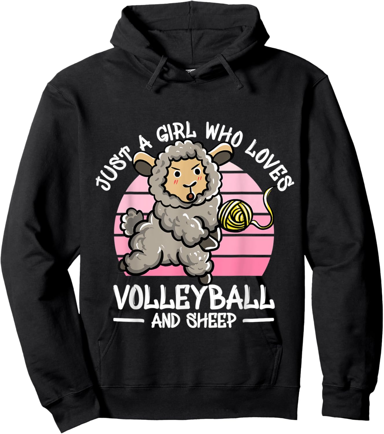 Just a girl who loves volleyball and sheep gifts Hoodie - Hoodie | Black