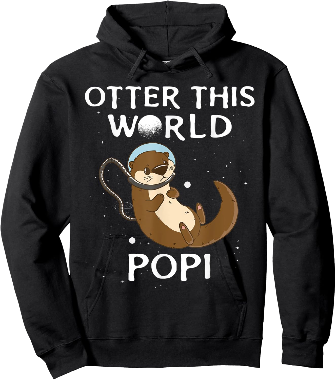Otter this world Popi Outer space pun for animal lover Hoodie - Hoodie | Black