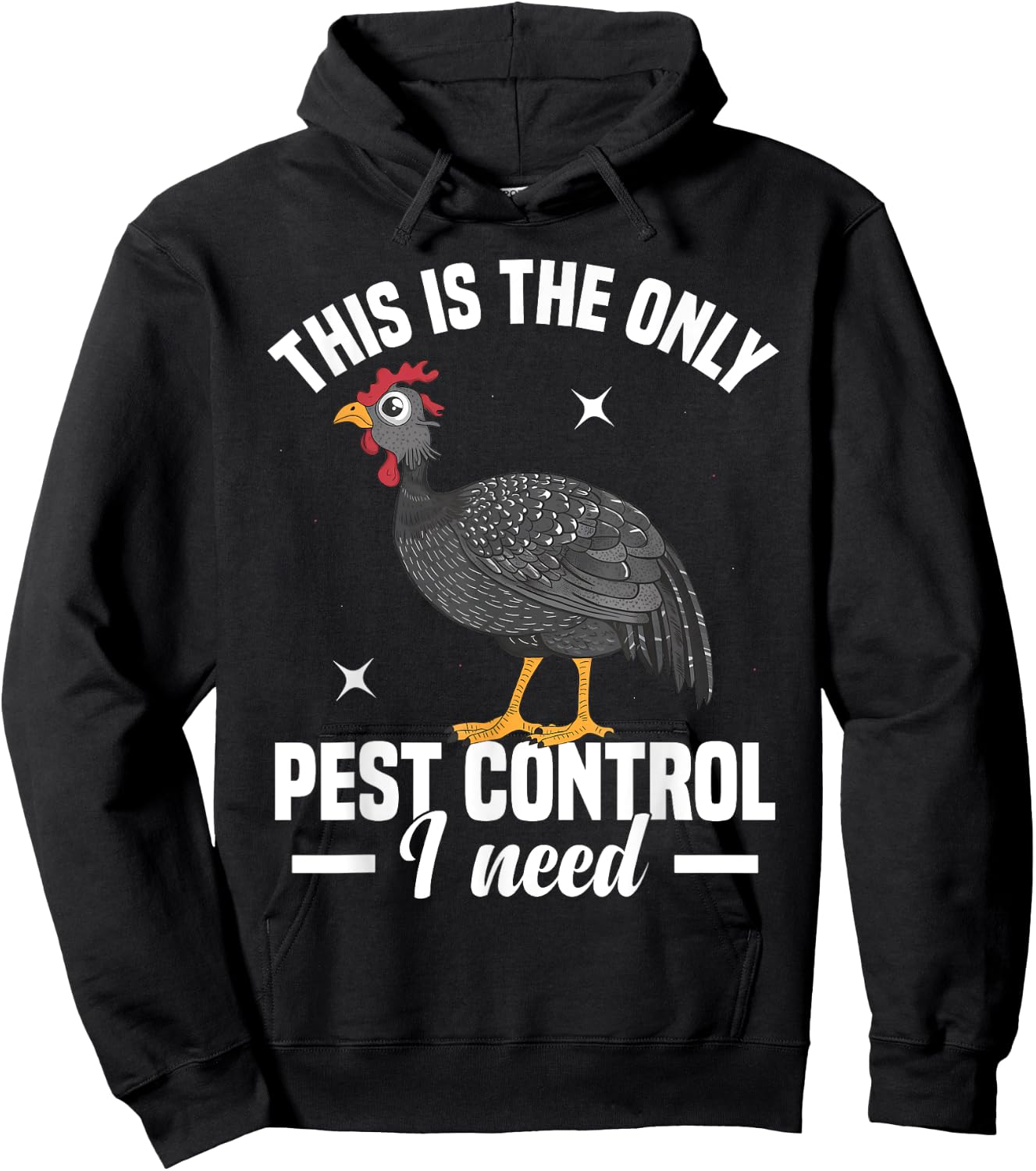 Guinea Hen Chicks Stuffed Animal Hen Farming Guinea Fowl Hoodie - Hoodie | Black