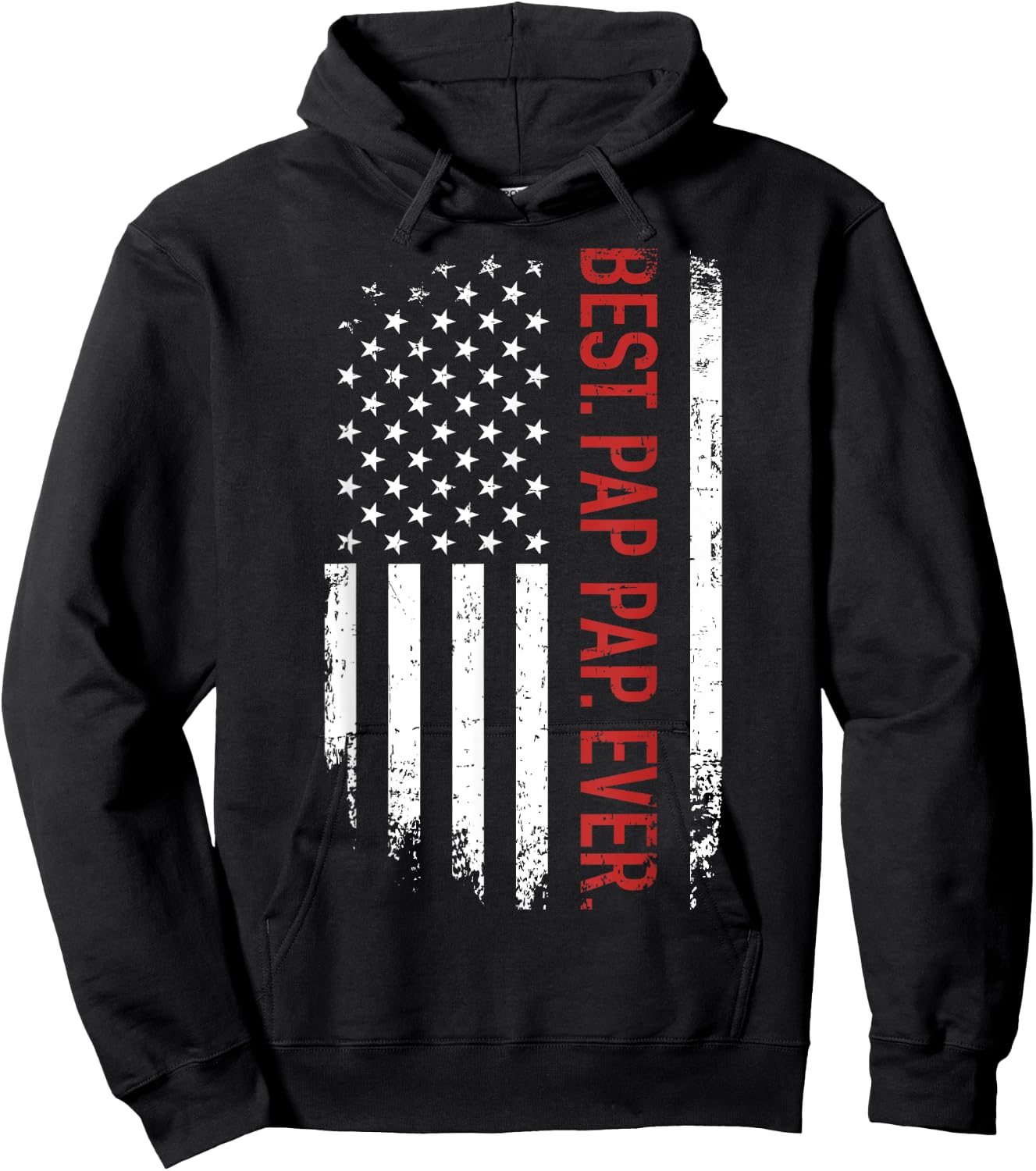 Best pap pap ever with us american flag for father's day Hoodie - Hoodie | Black
