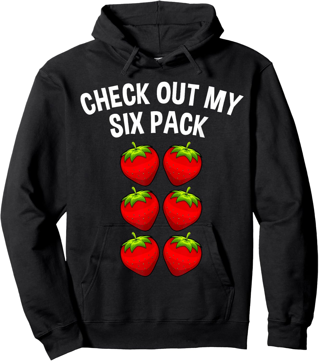 Cute Check Out My Six Pack Art Strawberry Lover Men Women Hoodie - Hoodie | Black