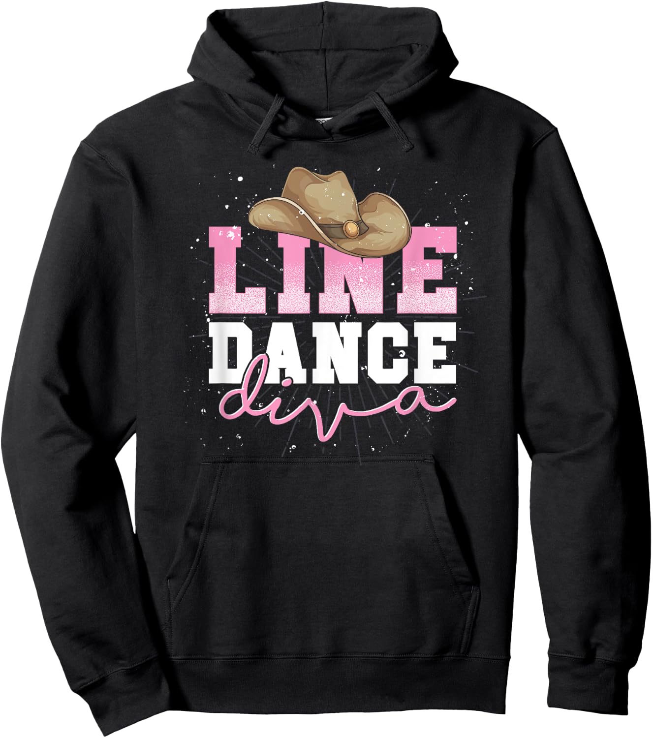 Line Dancer Girl Line Dance Diva Women Cowboy Hat Line Dance Hoodie - Hoodie | Black