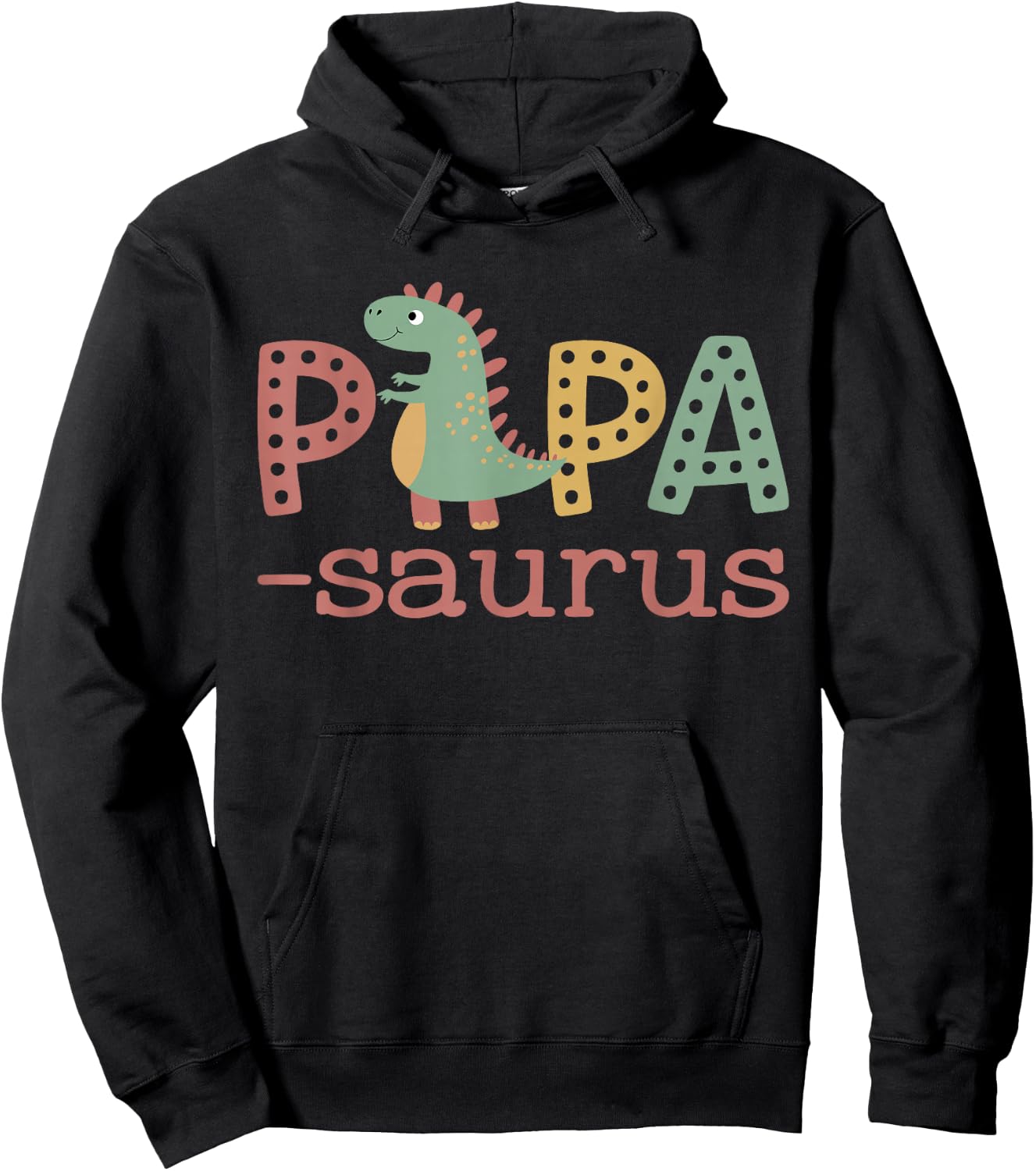 Papasaurus T Rex Dinosaur Papa Saurus Family Matching Retro Hoodie - Hoodie | Black