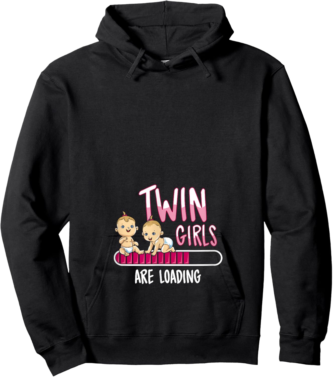 Twin Girls are loading T Shirt Pregnancy Announcement Gift Hoodie - Hoodie | Black