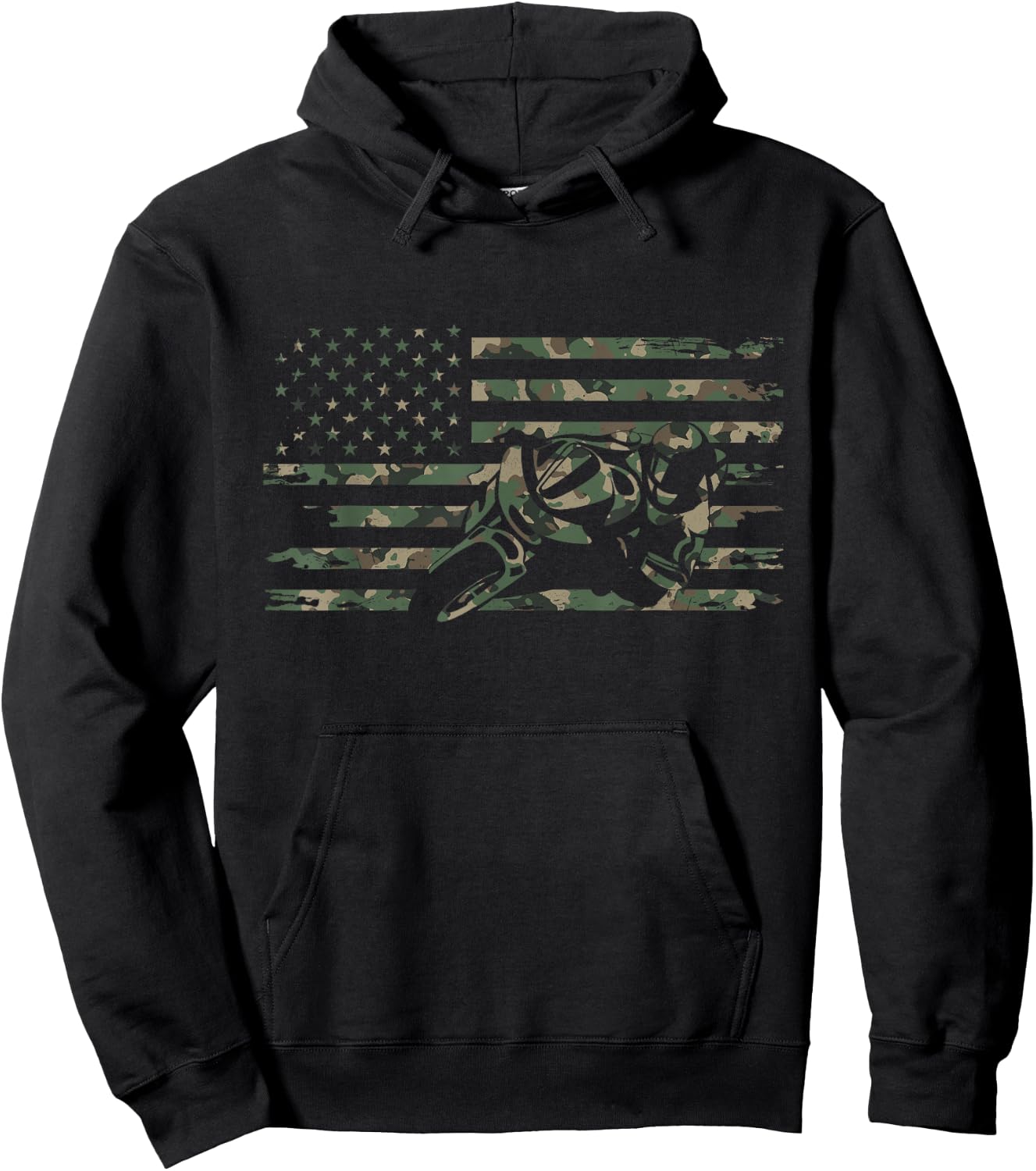 American Flag Camouflage Motorcycle Apparel - Motorcycle Kids Men Hoodie - Hoodie | Black