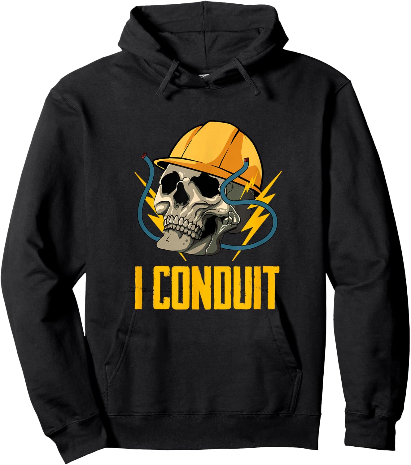 Electrician Electricity Electrical Engineer Skull I Conduit Hoodie - Hoodie | Black