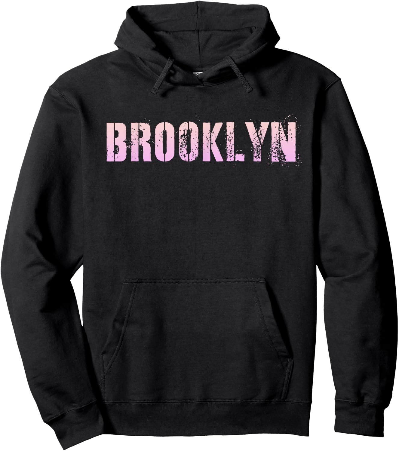 Vintage BROOKLYN Girls Name Grunge Pink Custom Birthday NYC Hoodie - Hoodie | Black