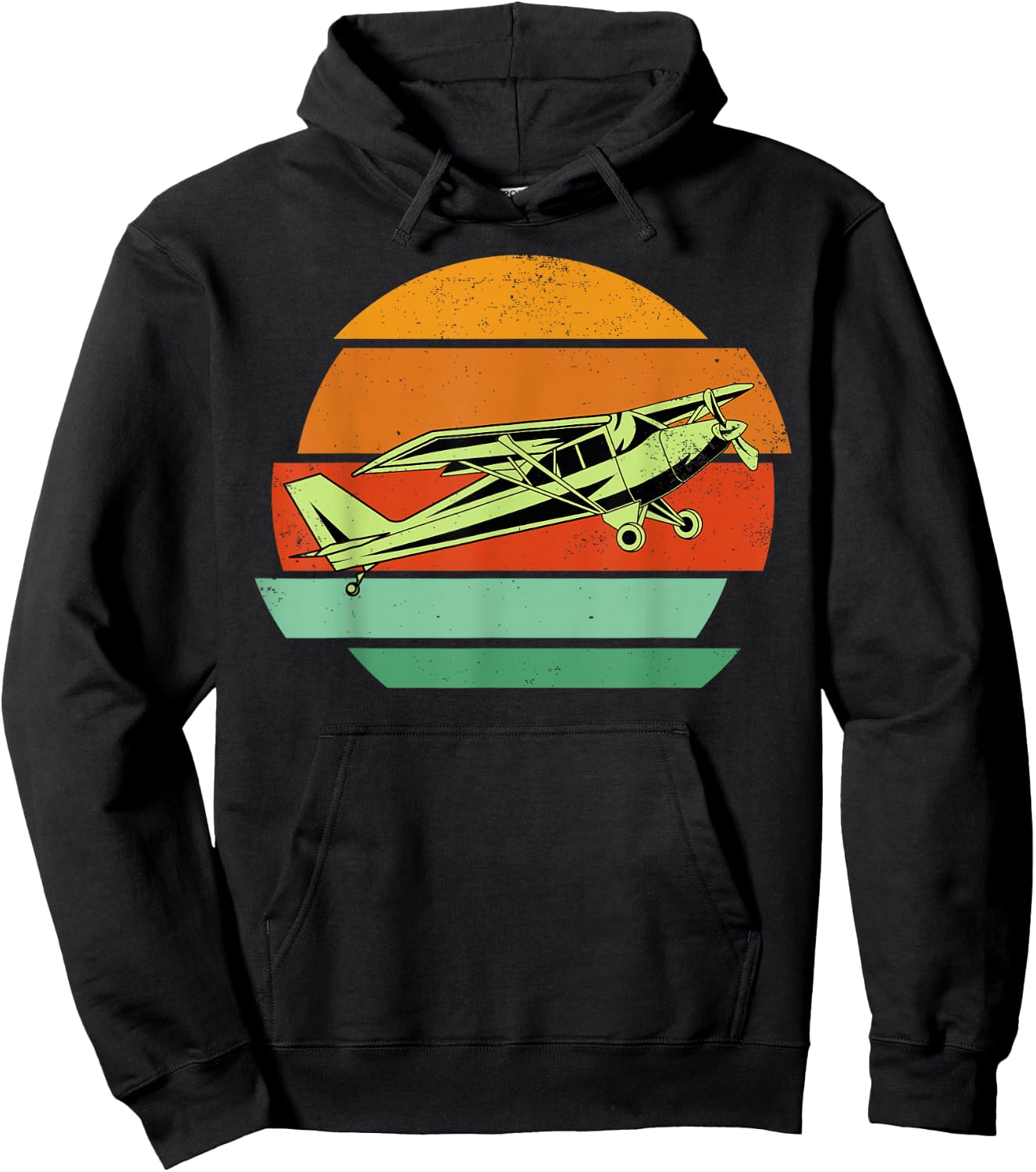 Pilot Vintage Retro Aviator Airman Airwoman Flying Airplane Hoodie - Hoodie | Black