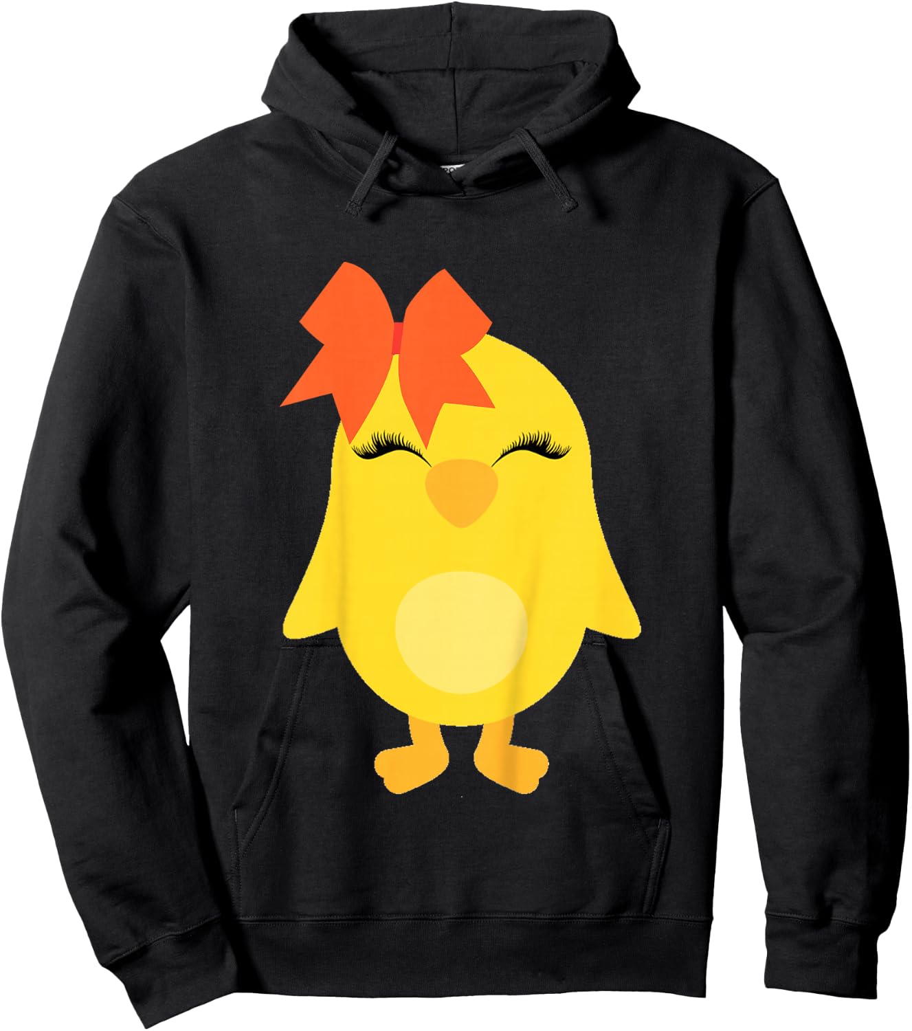 Chick with Bow for Girls Easter Toddler Baby Chicken Hoodie - Hoodie | Black