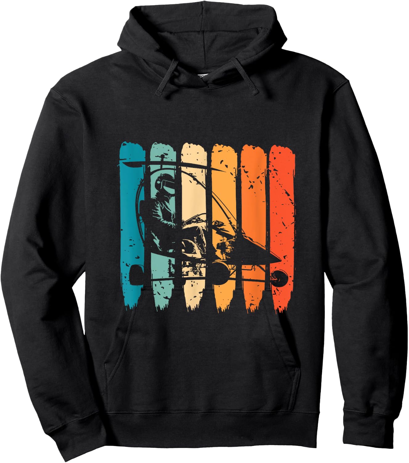 Gyrocopter Retro Vintage Gyrocopter Pilot Gyroplane Autogyro Hoodie - Hoodie | Black