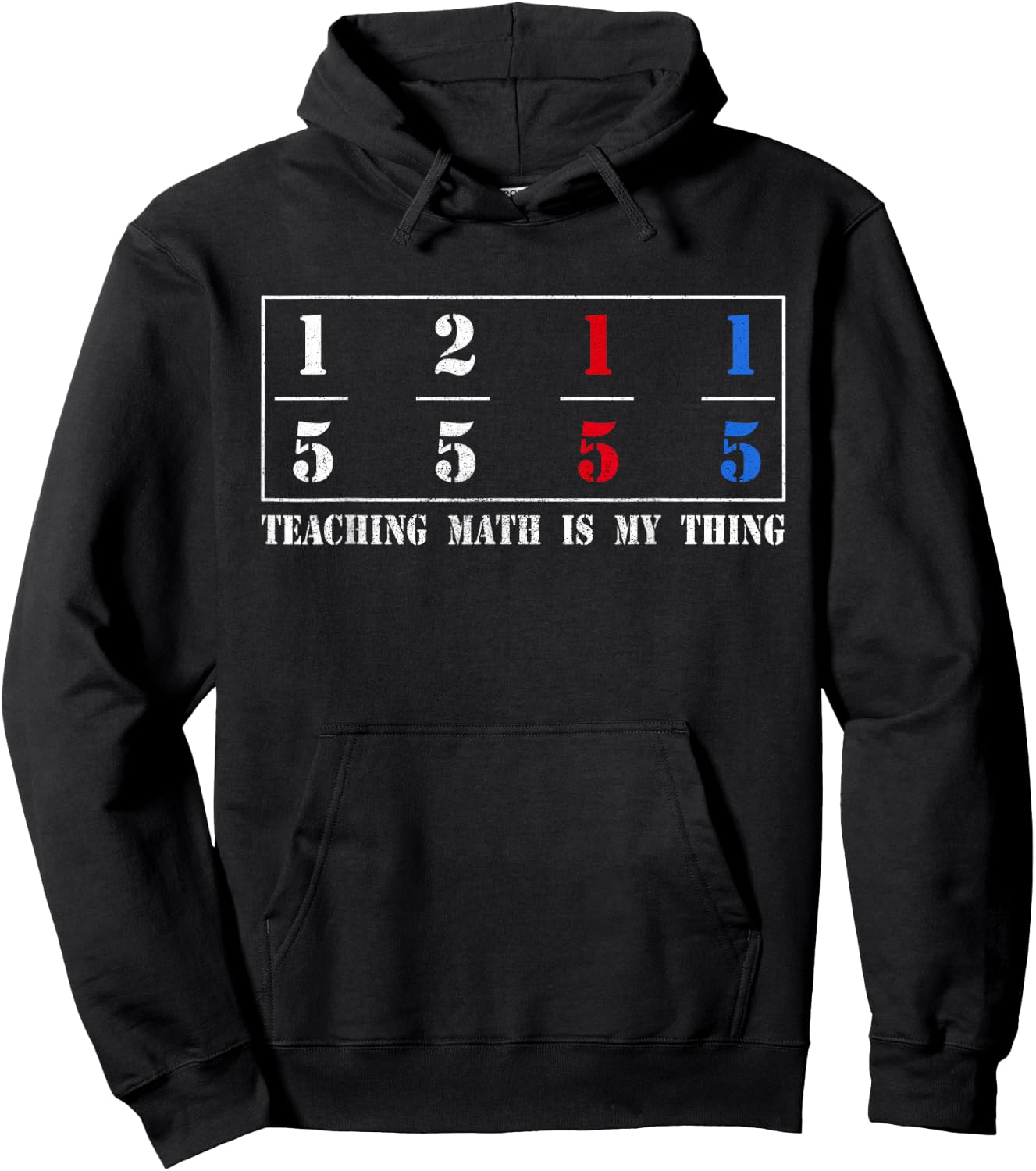 One Fifth Two Fifth Red Fifth Blue Fifth Math Hoodie - Hoodie | Black