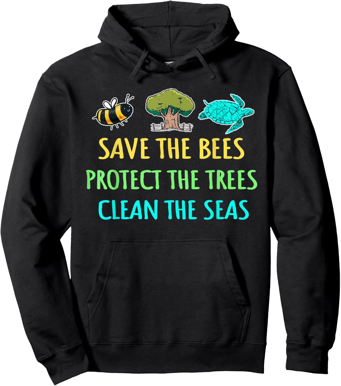 Recycling Environmentalist Bees Trees Earth Day Nature Lover Hoodie - Hoodie | Black