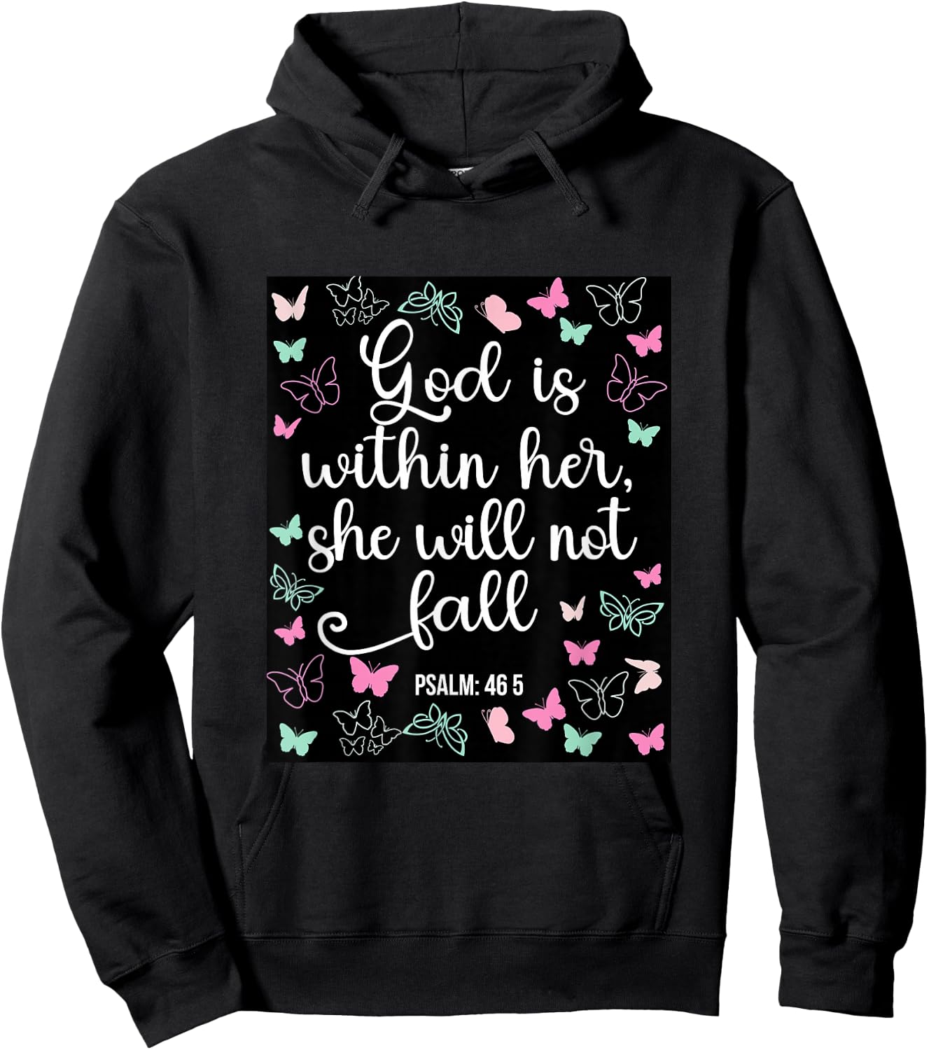 God Is Within Her She Will Not Fall 46 5 Bible Verse Women Hoodie - Hoodie | Black