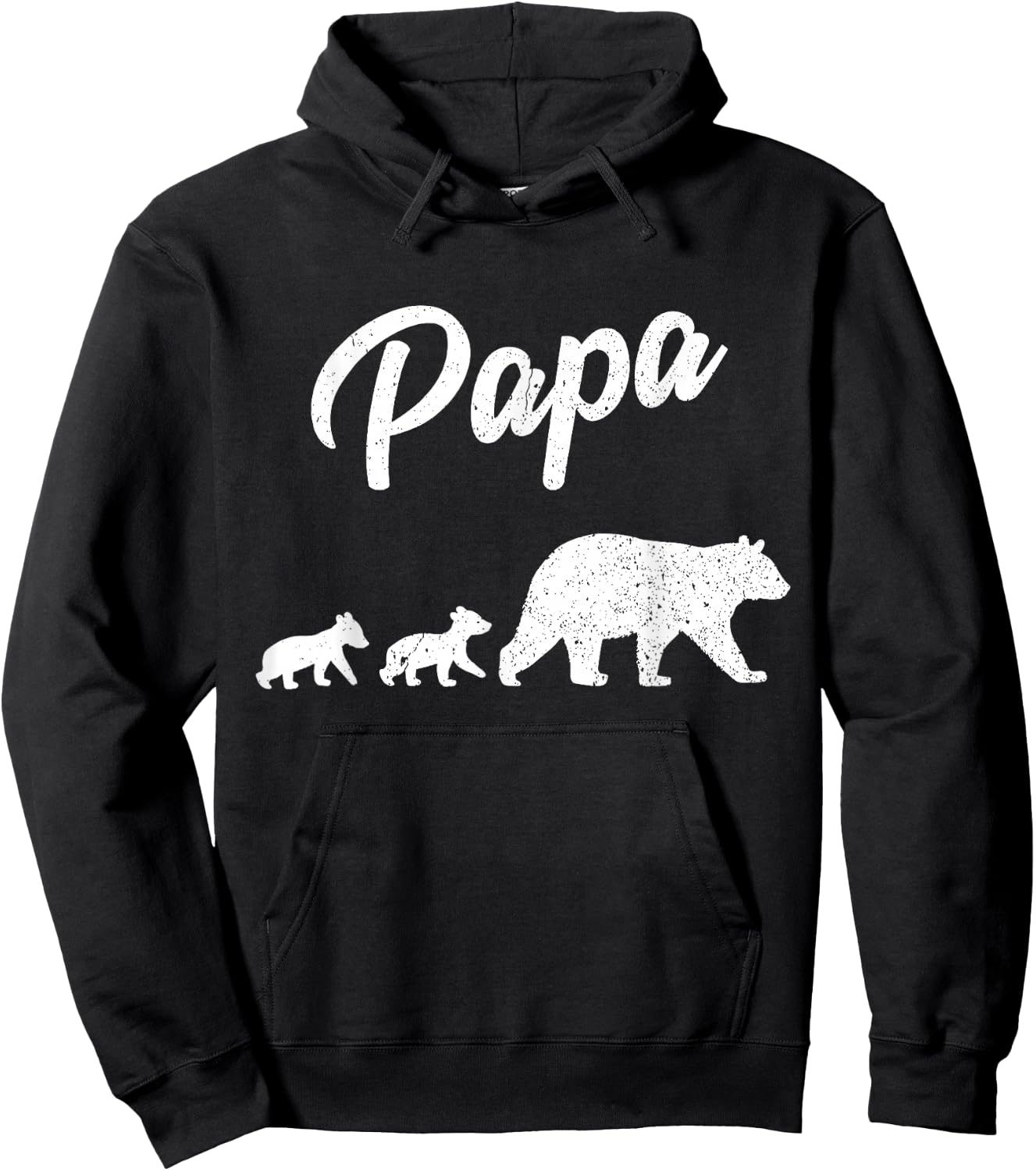 Papa Bear Two Cubs Shirt Daddy Bear Twin Papa 2 Kids Hoodie - Hoodie | Black