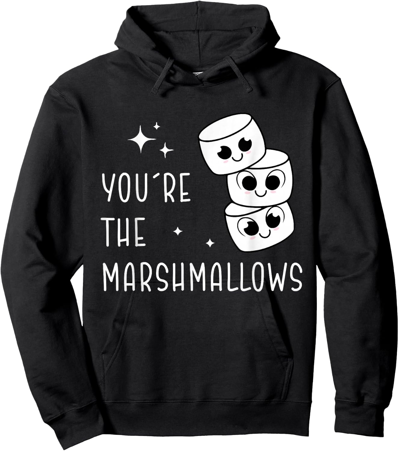 Cute You're the Marshmallows to My Hot Cocoa Couple Matching Hoodie - Hoodie | Black