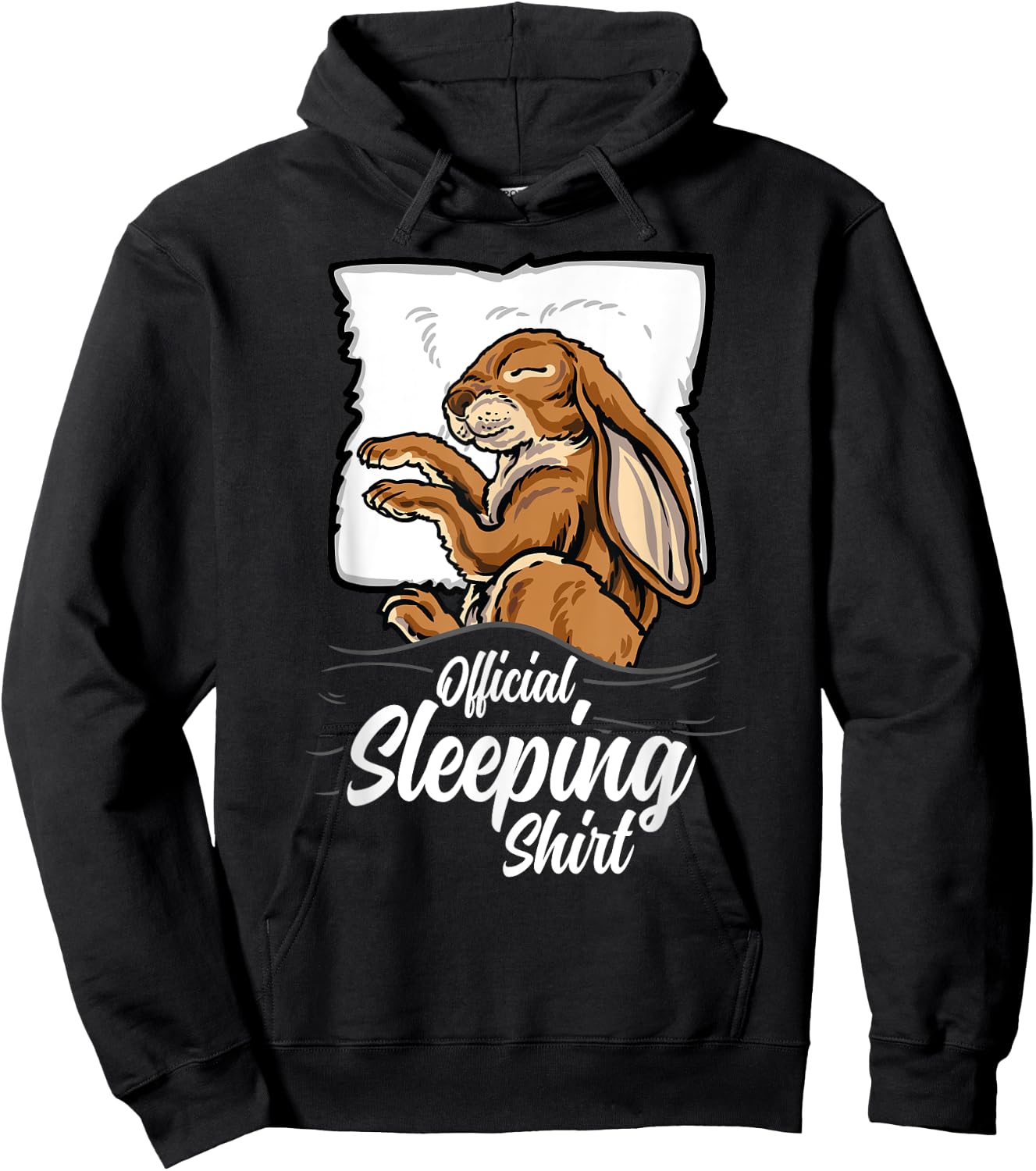 official sleeping Shirt cute Rabbit bunny sleep nightgown Hoodie - Hoodie | Black