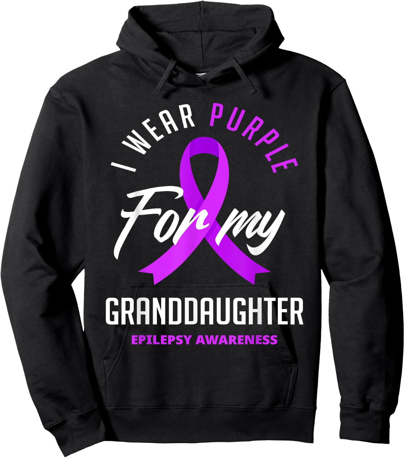 I Wear Purple For My Granddaughter Epilepsy Awareness Hoodie - Hoodie | Black