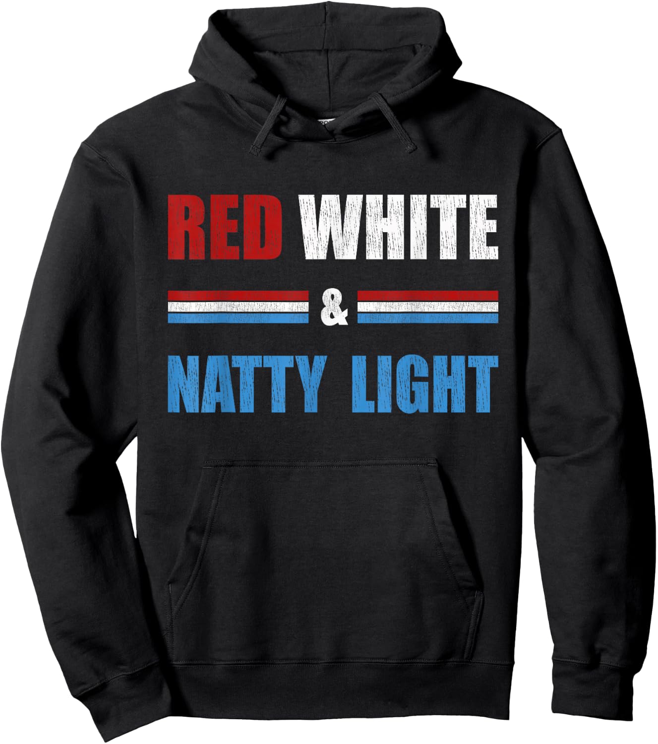 Red White & Natty-Light for Beer Lovers Amusing Small Hoodie - Hoodie | Black