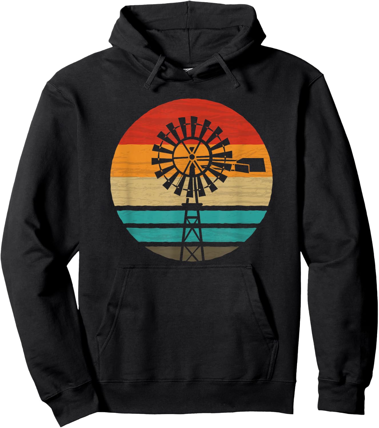 Windmill Retro Style Vintage Hoodie - Hoodie | Black